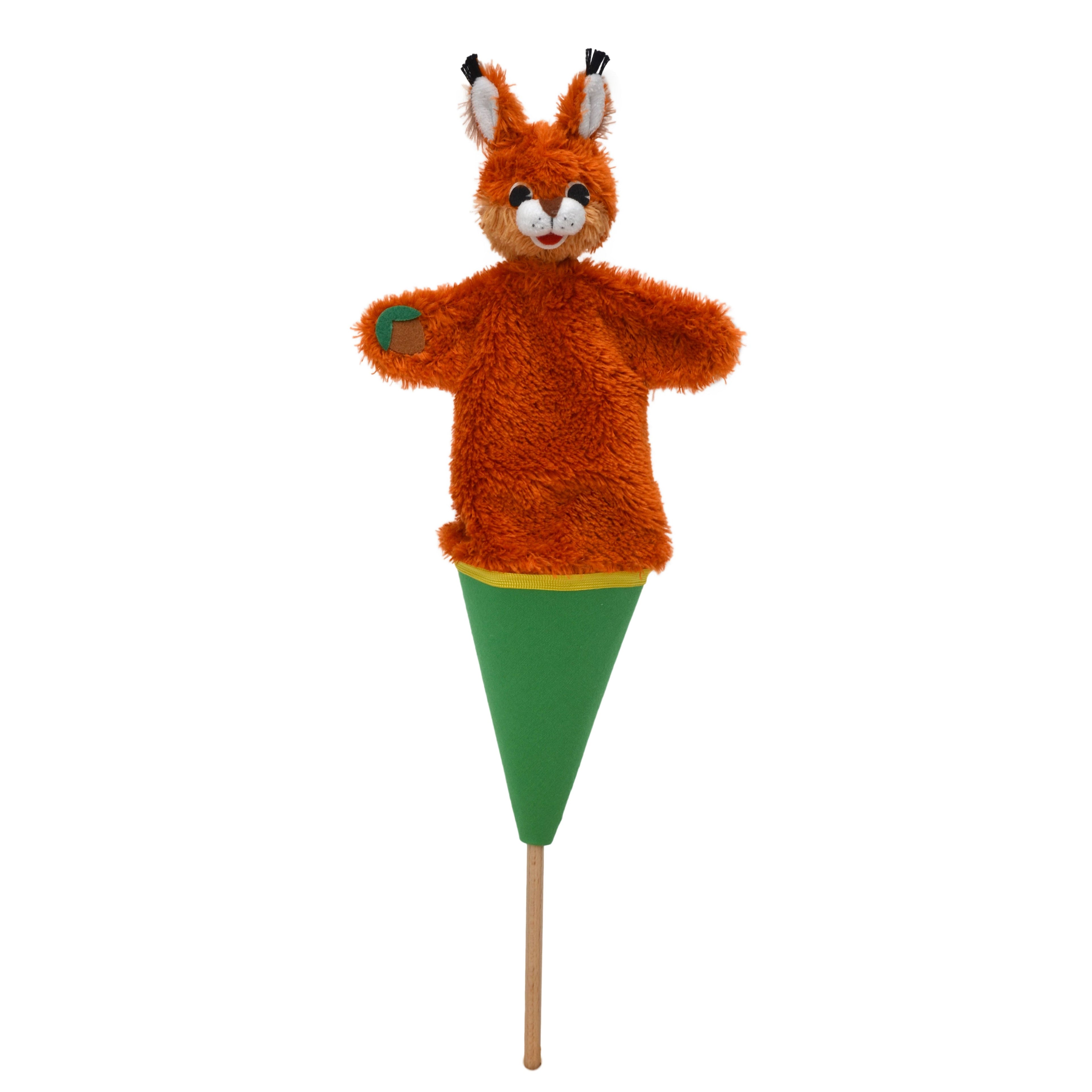 Tütenkasper / Tütenpuppen Eichhörnchen mit Nuss 37 cm, 12606A