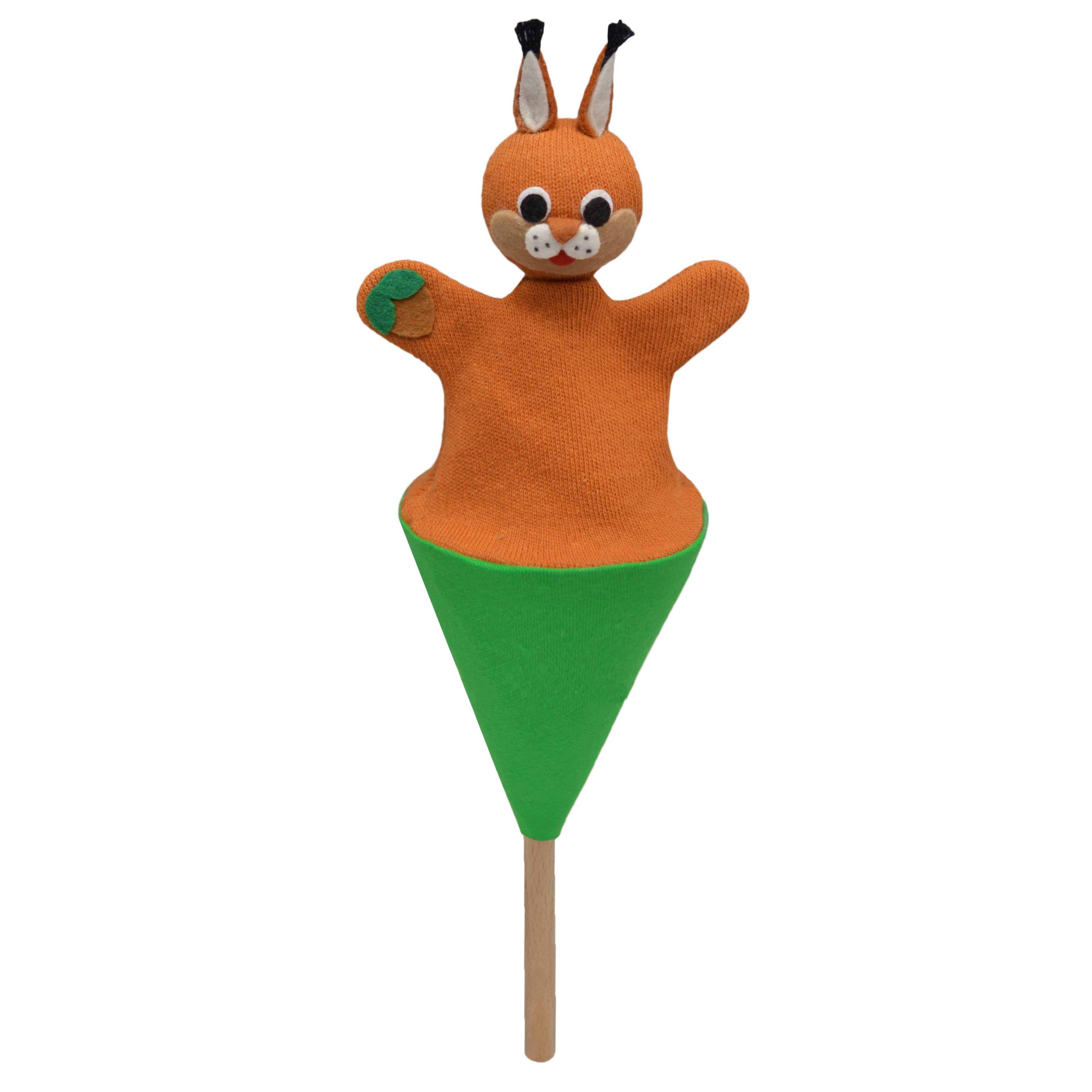 Tütenkasper / Tütenpuppen Eichhörnchen mit Nuss 21 cm, 13606A