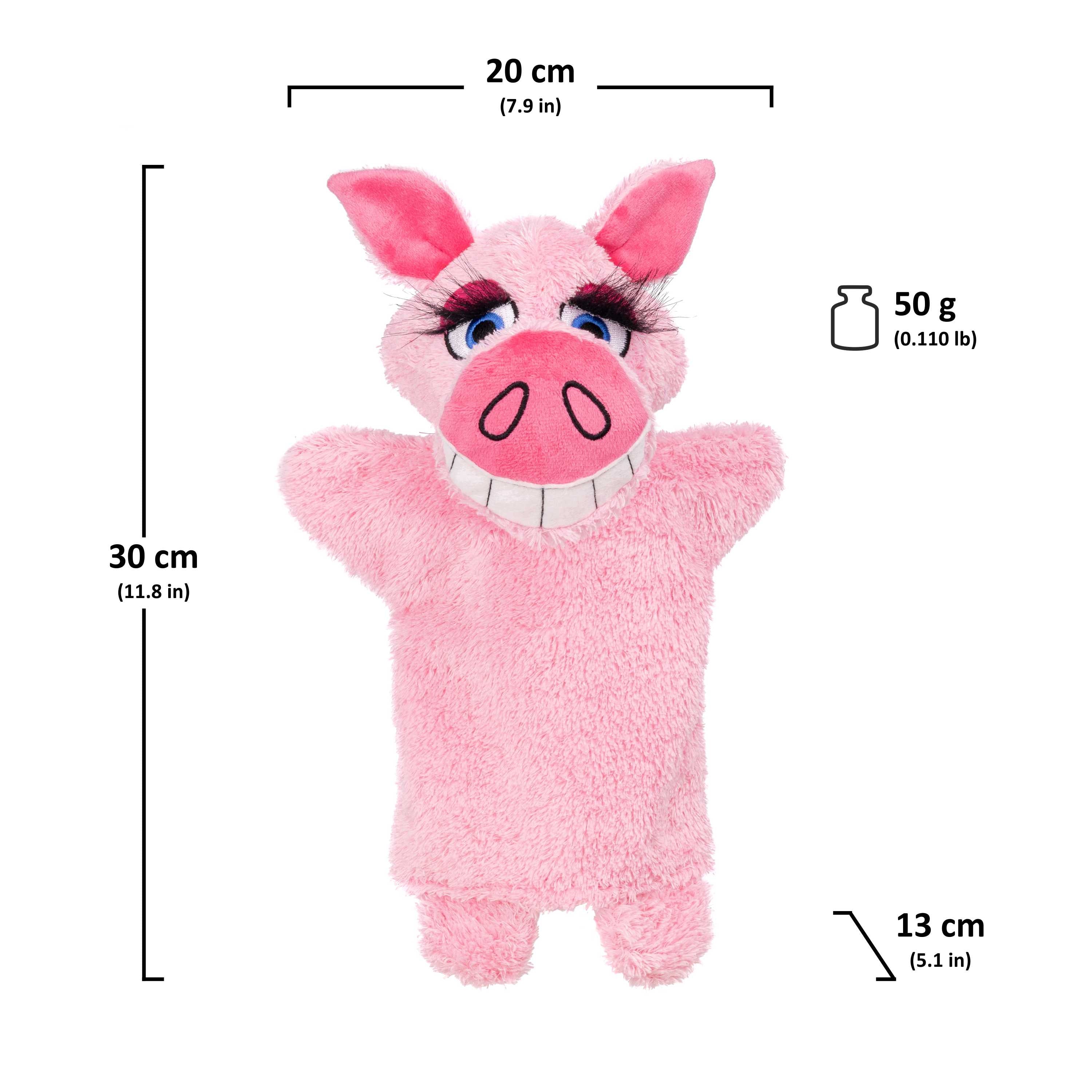 Maňásek na ruku prase 30 cm, 20407A
