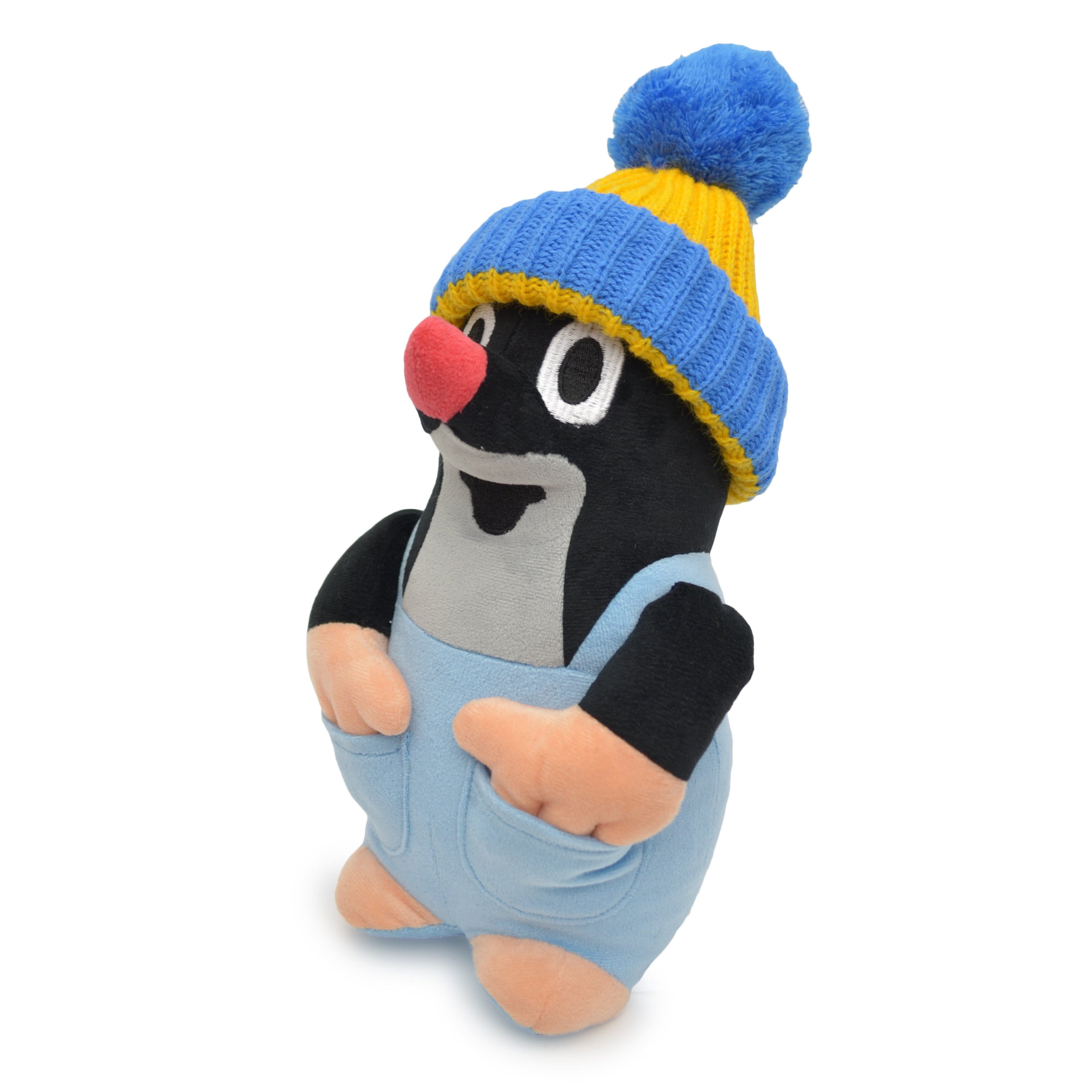 Kuscheltier Der kleine Maulwurf mit Hose und blauer Mütze 28 cm, 45916G