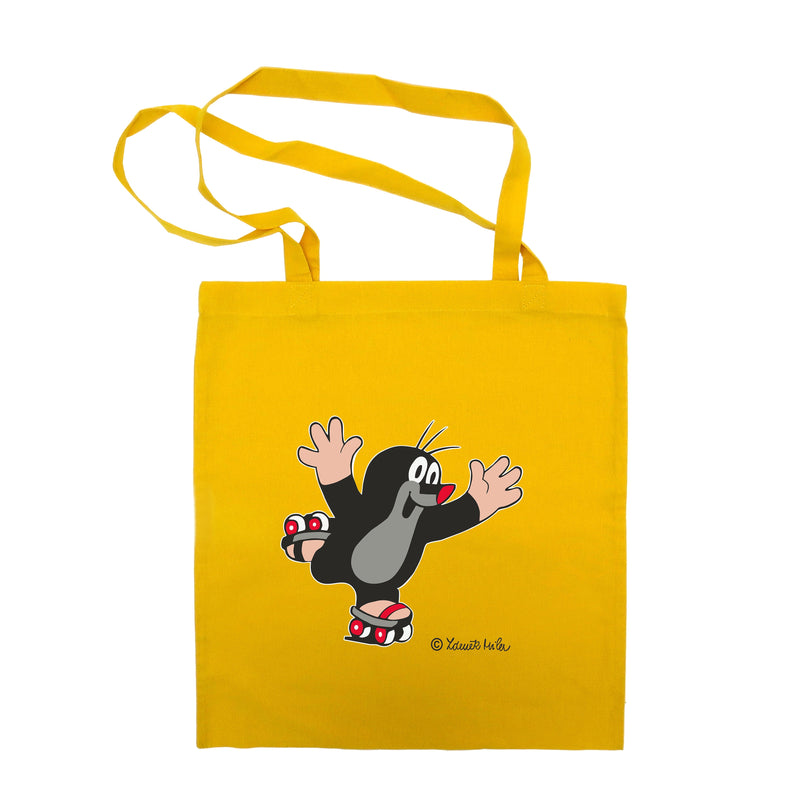 Tote Bag The Little Mole and Skating 42x38 cm, Yellow Tote Bag - Pintado & Lacado
