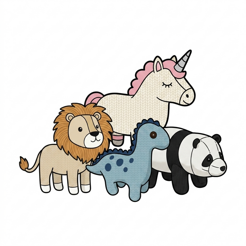 Soft handmade crochet plush toys in cotton yarn - certified and child-safe - Pintado & Lacado