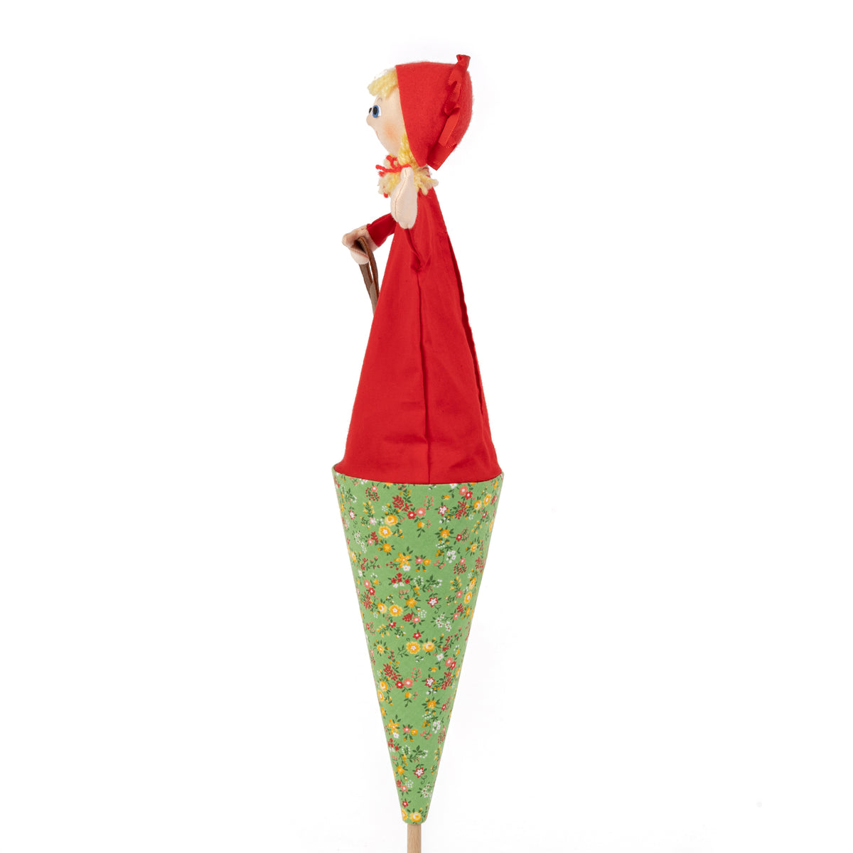 Pop-up Puppet The Little Red Riding Hood with Basket 55 cm, Multicolour Pop-up Puppet - Pintado & Lacado