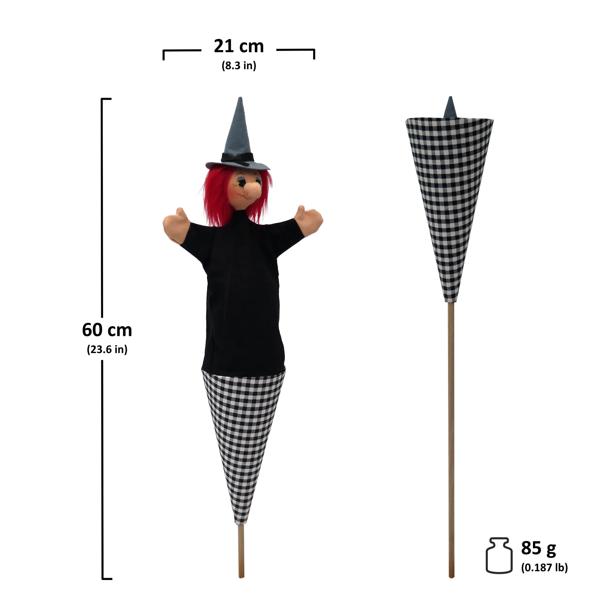 Tütenkasper / Tütenpuppen Hexe 60 cm, 11163A