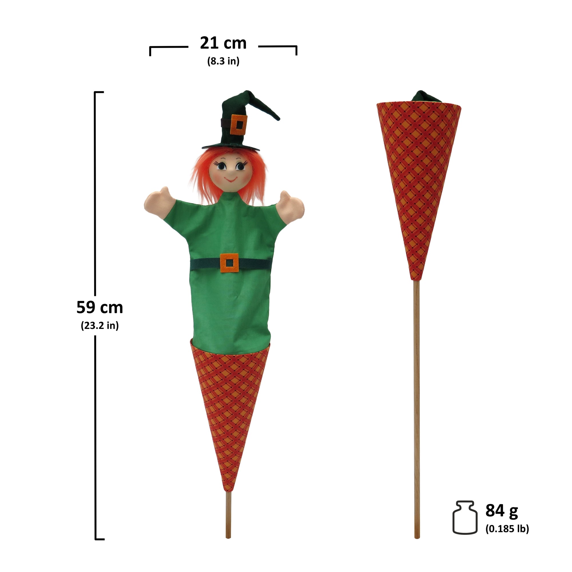 Tütenkasper / Tütenpuppen Hexe 59 cm, 11164A