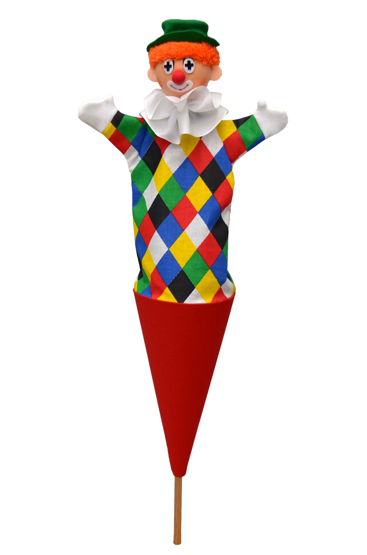 Pop-up Puppet Clown 55 cm, Multicolour Pop-up Puppet - Pintado & Lacado