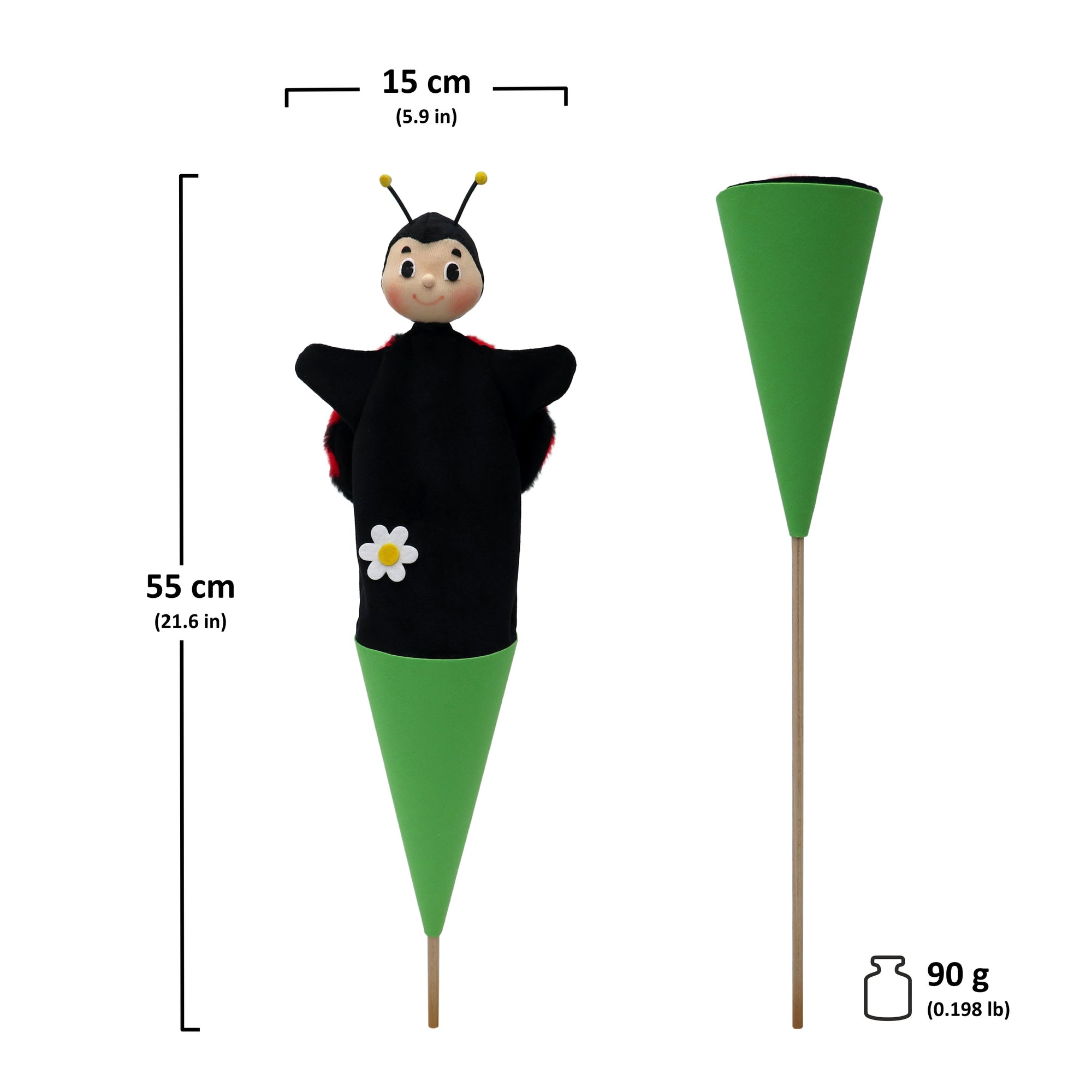 Tütenkasper / Tütenpuppen Marienbird 55 cm, 11303C