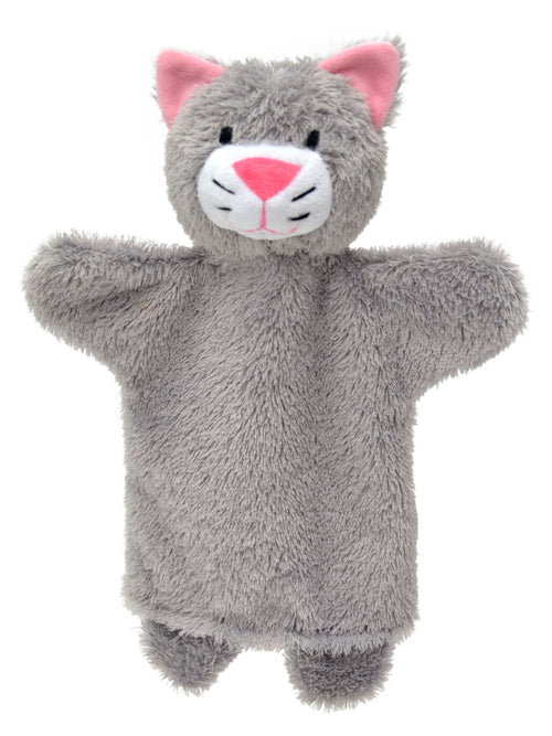 Hand Puppet Cat 27 cm, Grey Hand Puppet - Pintado & Lacado