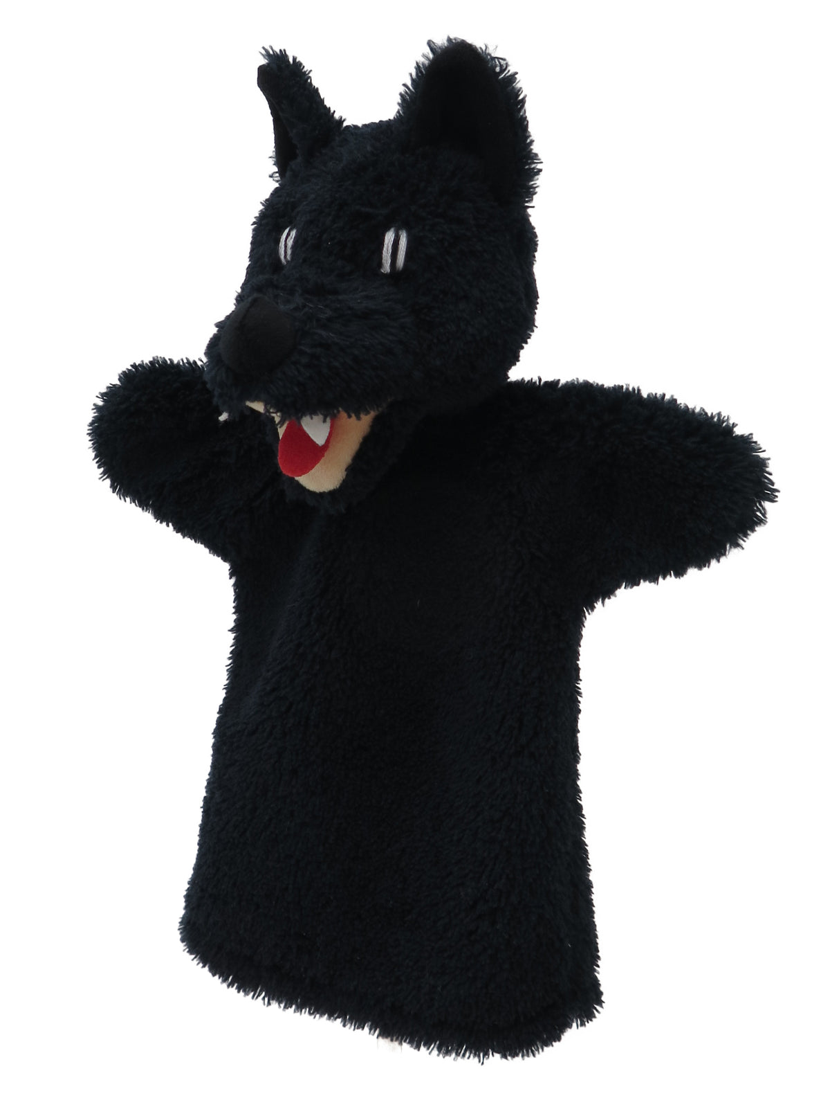 Hand Puppet Wolf 28 cm, Black
