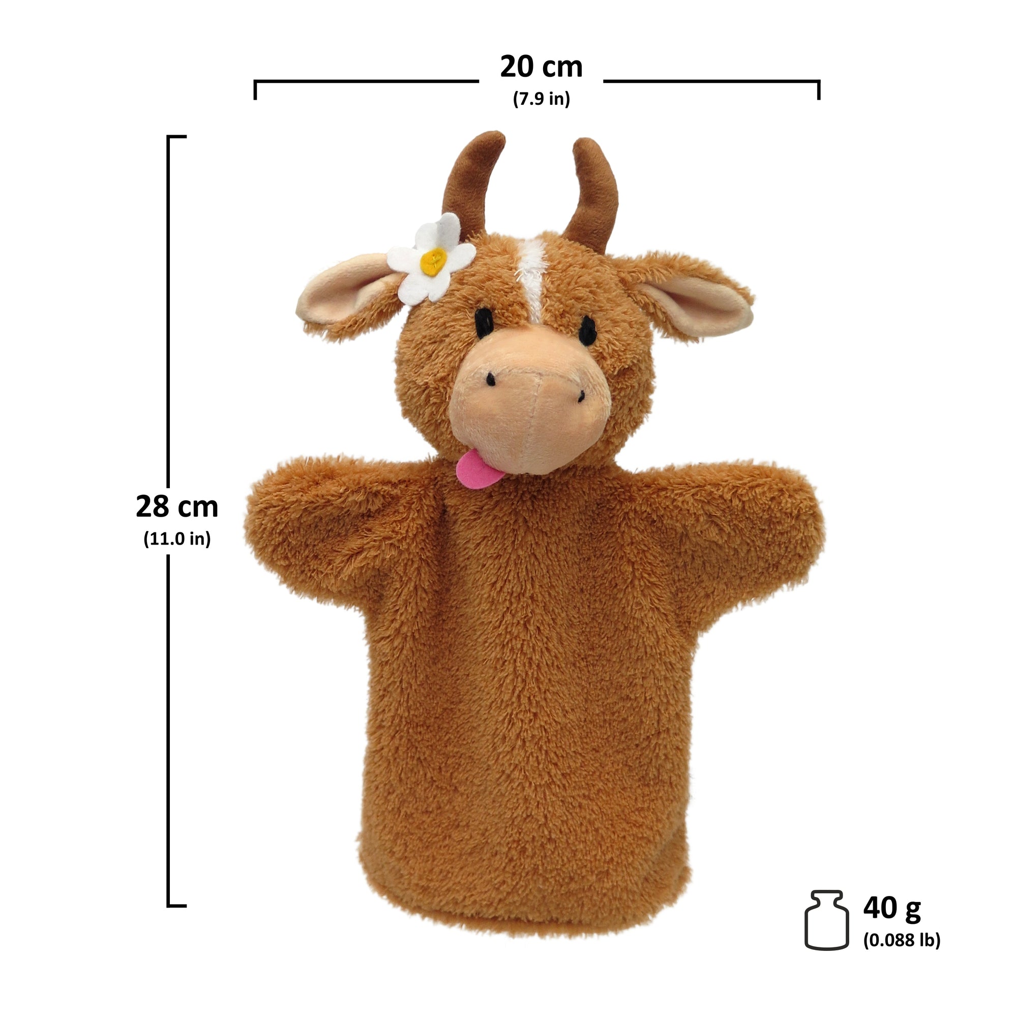Maňásek na ruku Kráva 28 cm