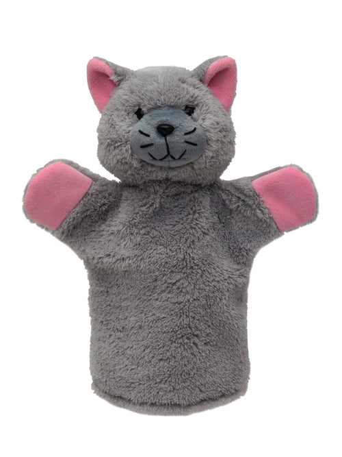 Hand Puppet Cat Speaking 25 cm, Grey Hand Puppet - Pintado & Lacado