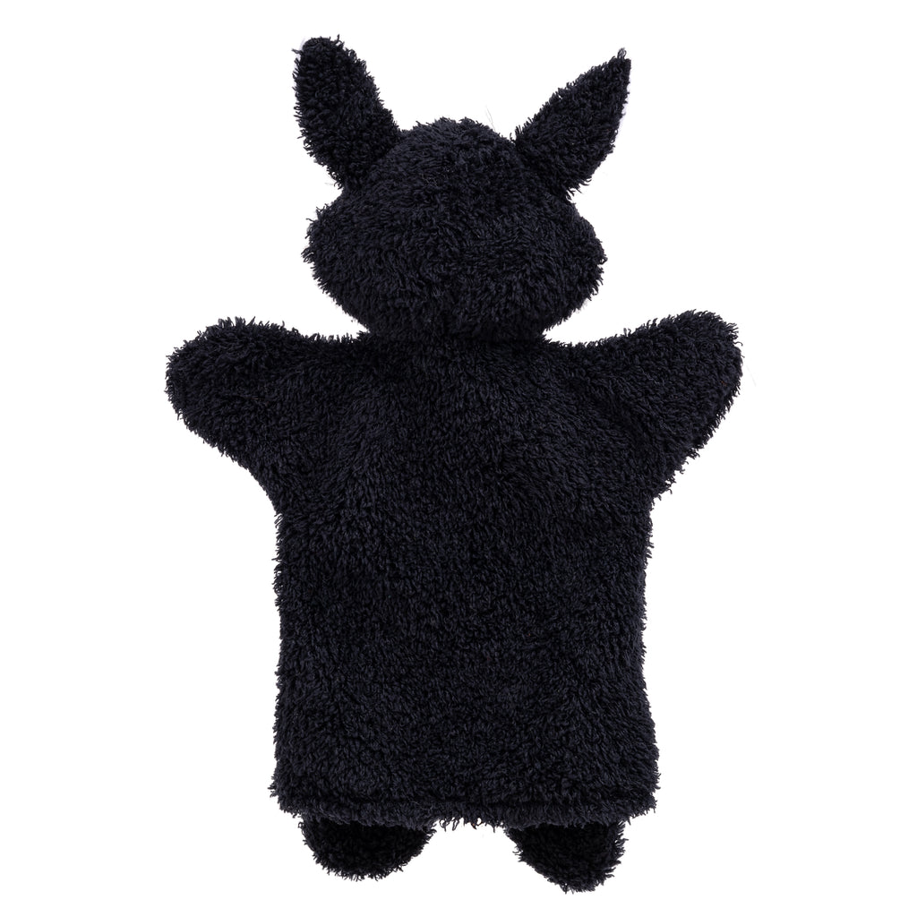 Hand Puppet Wolf 30 cm, Black