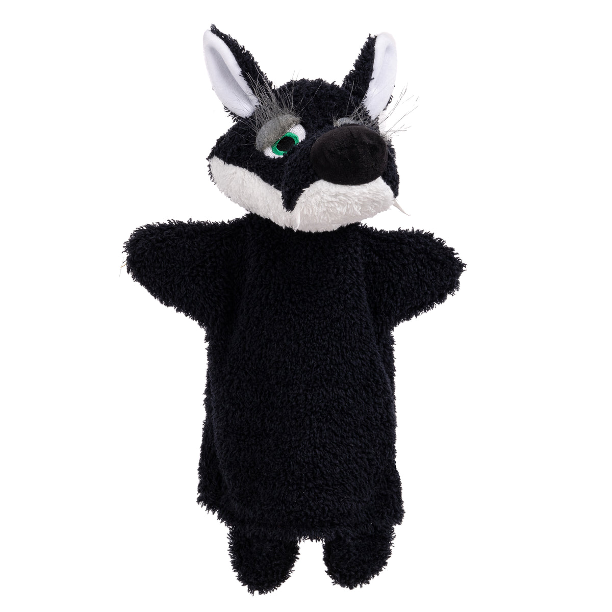 Hand Puppet Wolf 30 cm, Black