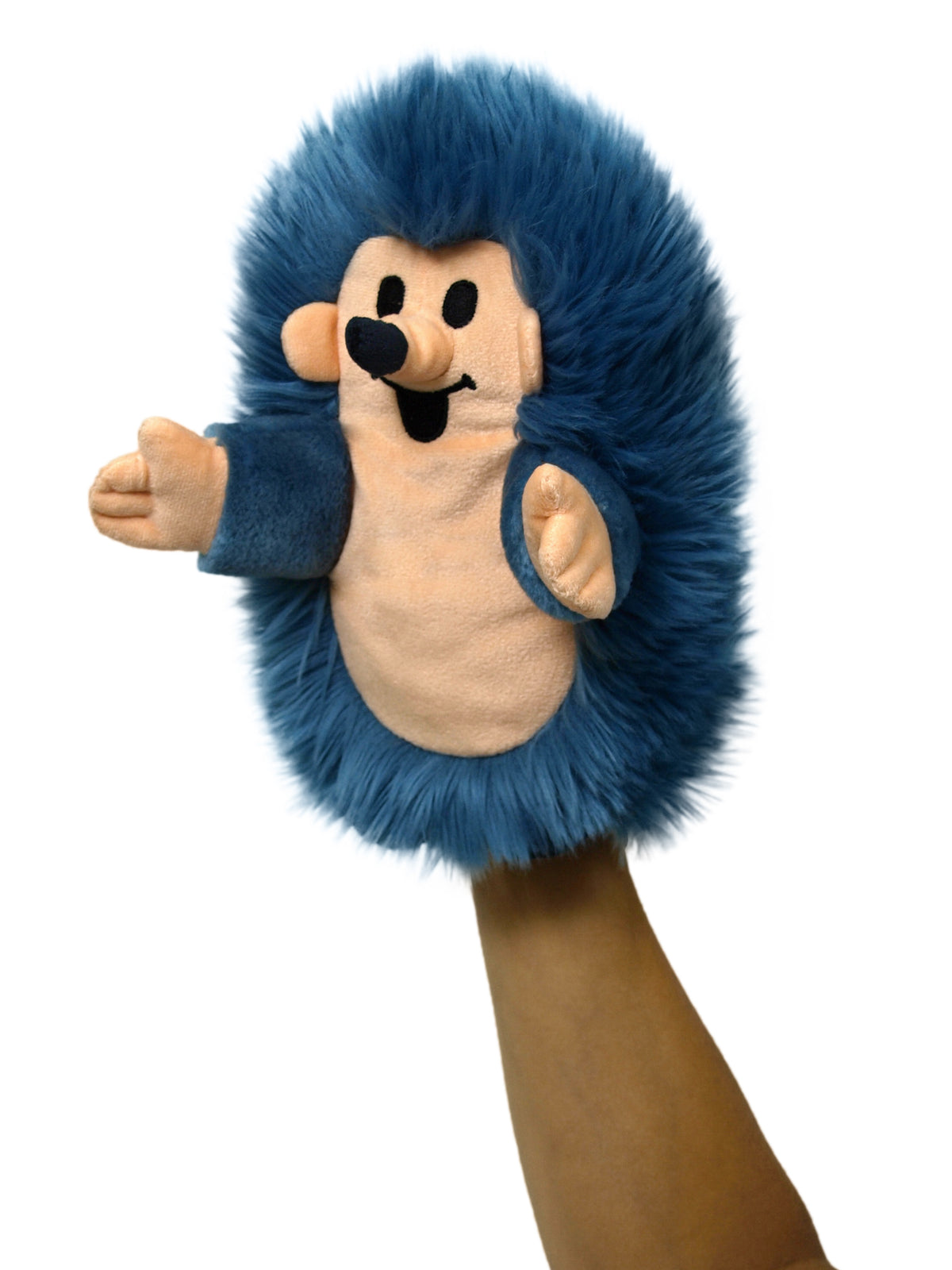 Hand Puppet The Little Mole Friend Hedgehog 23 cm, Blue Hand Puppet - Pintado & Lacado