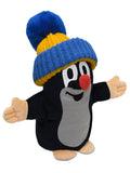 Hand Puppet The Little Mole with Blue Beanie 25 cm, Black / Blue Hand Puppet - Pintado & Lacado