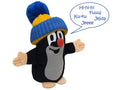 Hand Puppet The Little Mole with Blue Beanie Speaking 25 cm, Black / Blue Hand Puppet - Pintado & Lacado