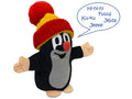 Hand Puppet The Little Mole with Red Beanie Speaking 25 cm, Black / Red Hand Puppet - Pintado & Lacado