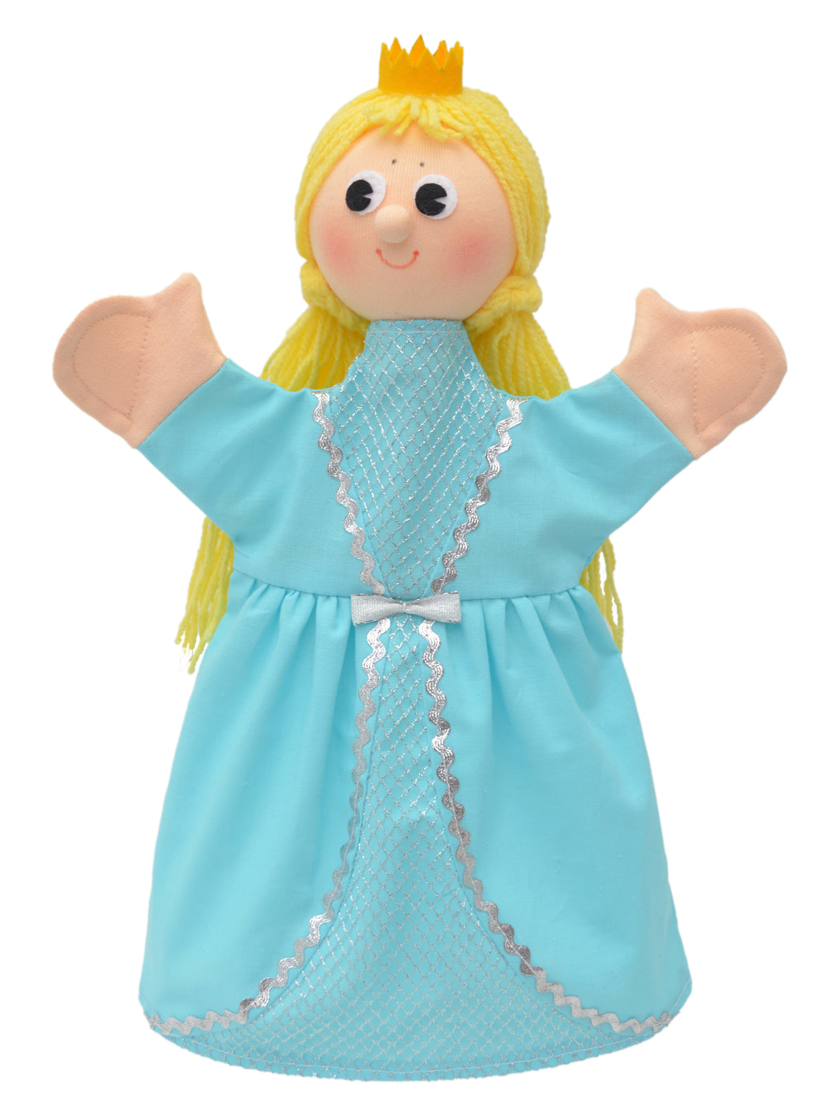 Hand Puppet Princess 36 cm, Blue Hand Puppet - Pintado & Lacado