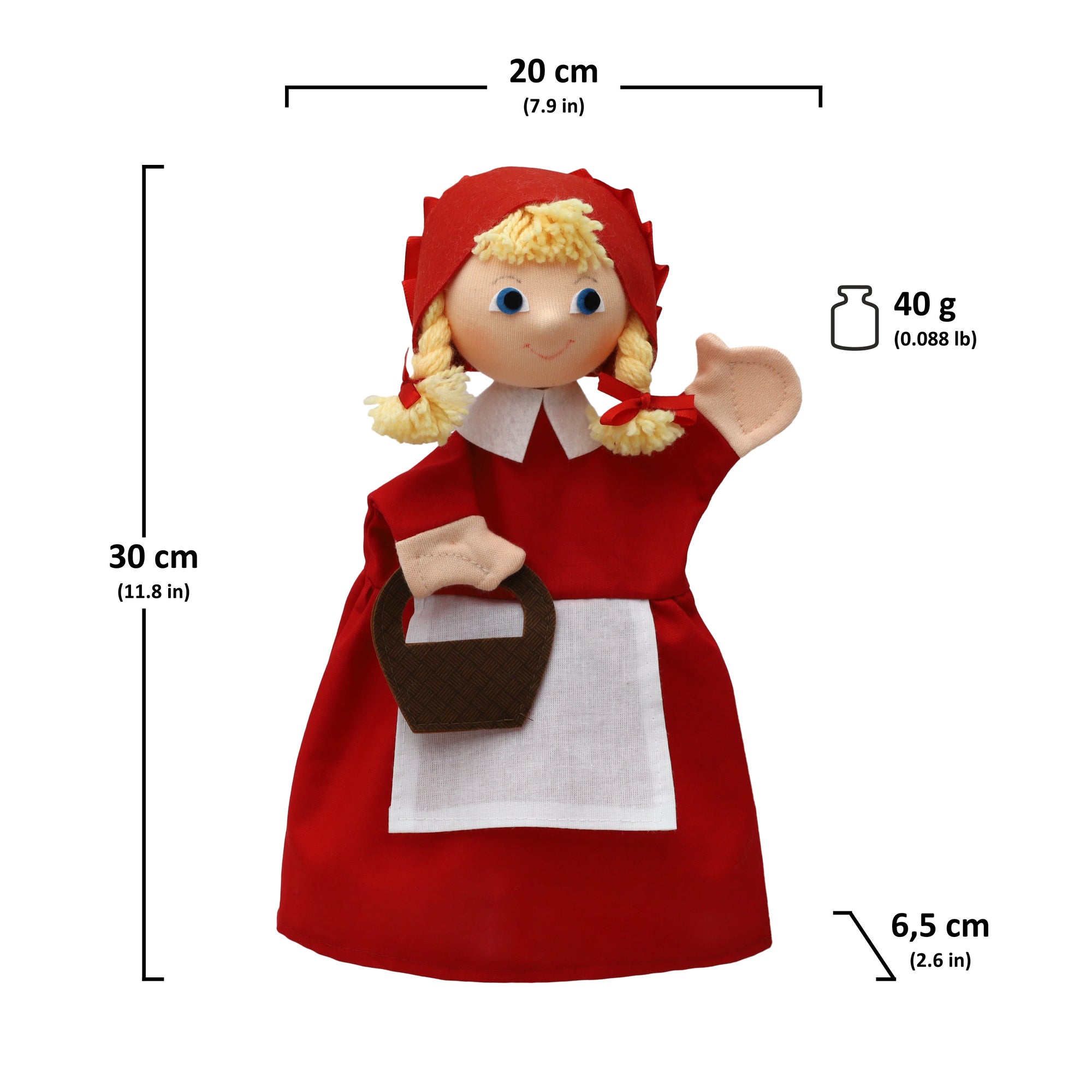 Handpuppe Rotkäppchen 30 cm, 22047E