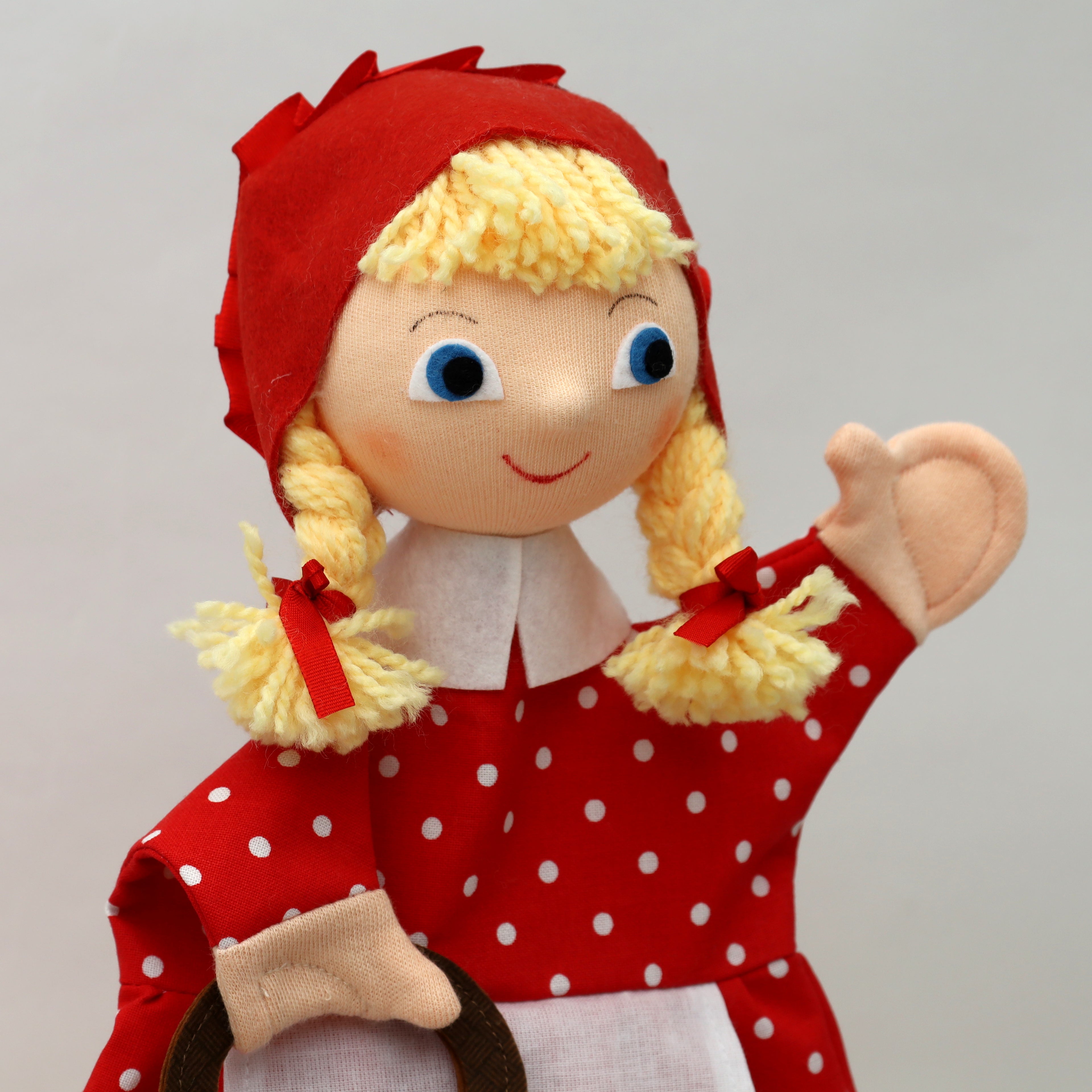 Handpuppe Kleine rote Fahrhaube 30 cm, 22047F