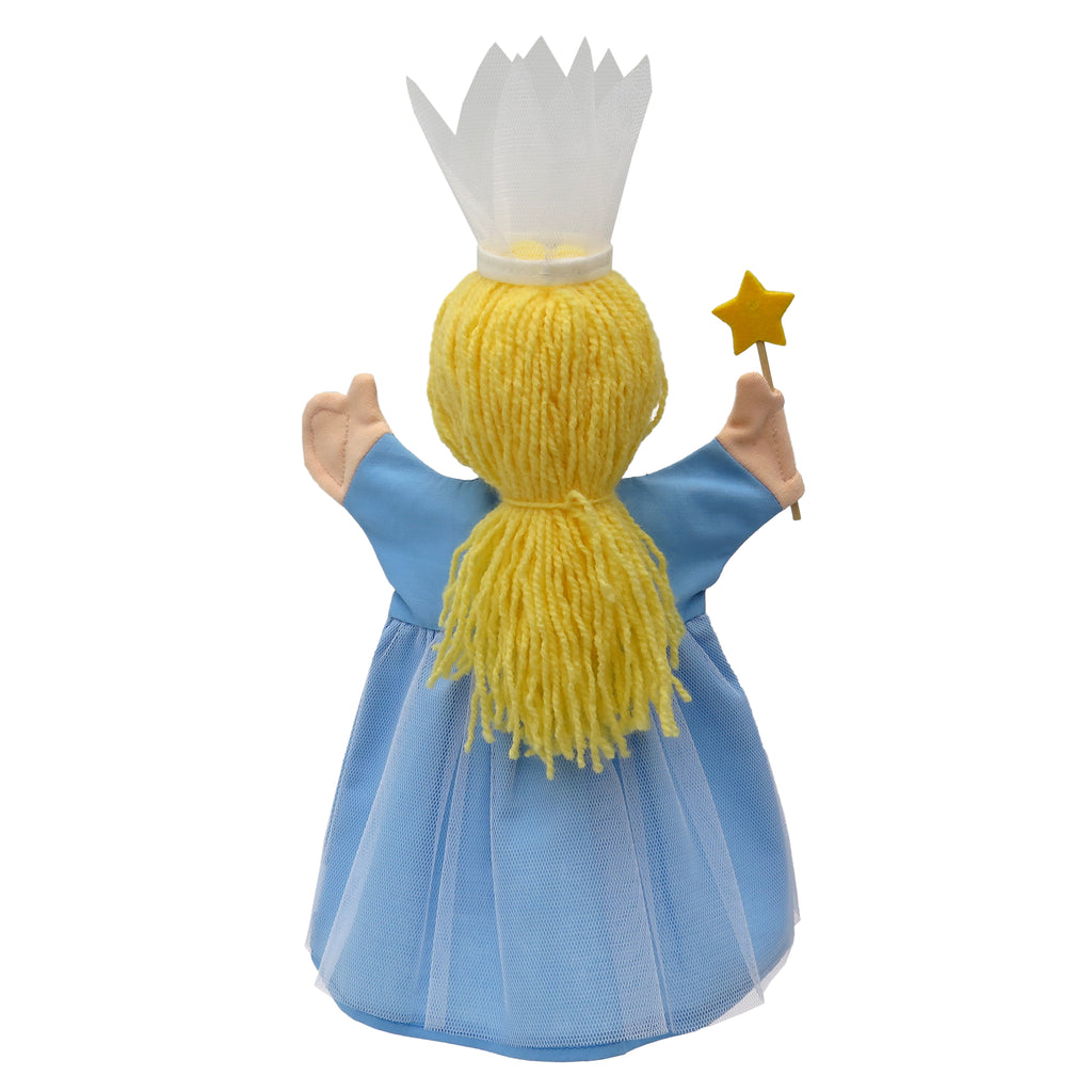 Hand Puppet Fairy 34 cm, Blue Hand Puppet - Pintado & Lacado