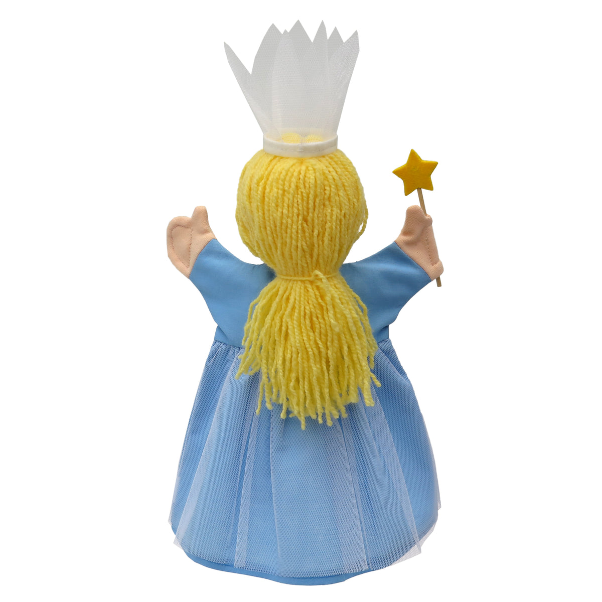 Hand Puppet Fairy 34 cm, Blue Hand Puppet - Pintado & Lacado