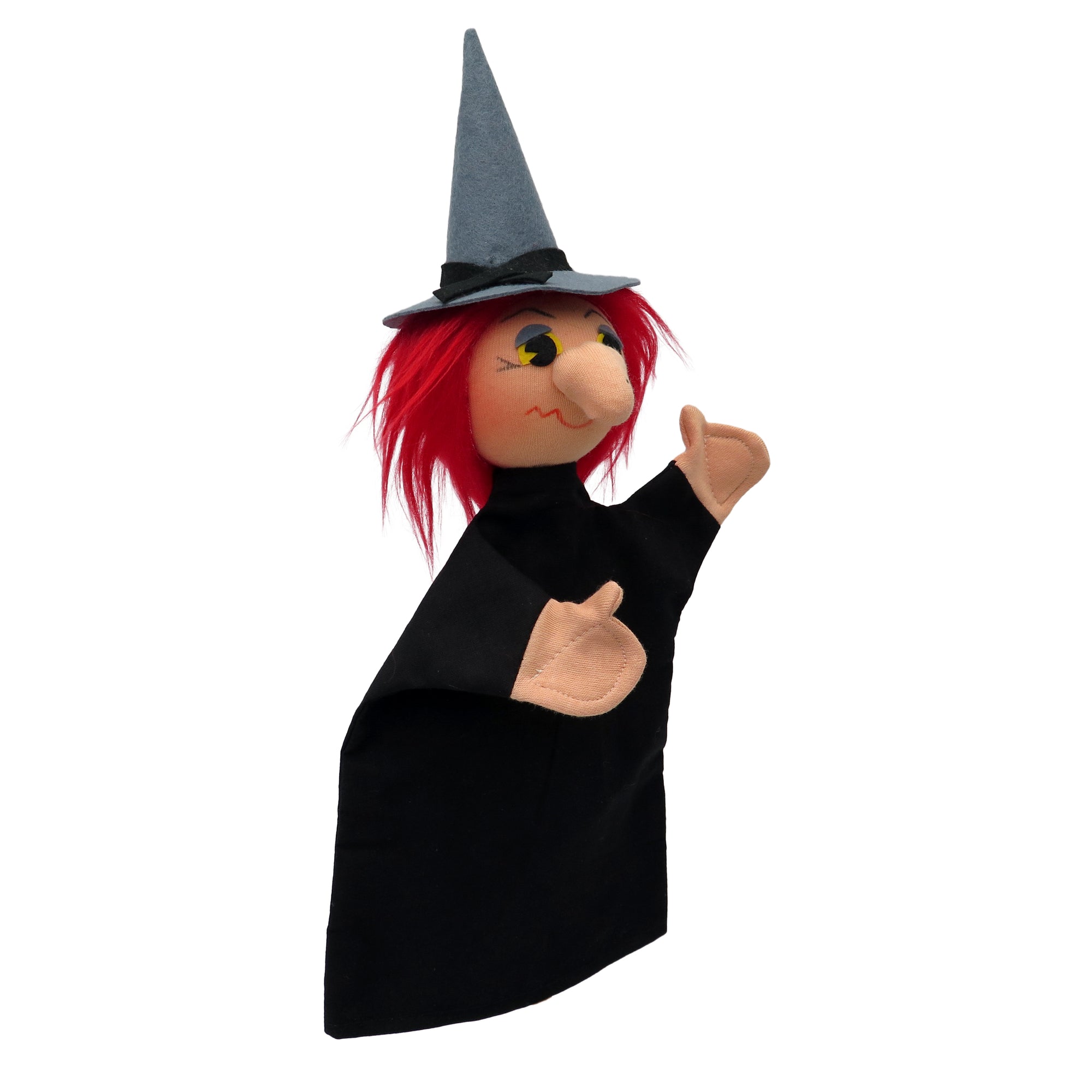 Handpuppe Schwarze Hexe 35 cm, 22163A