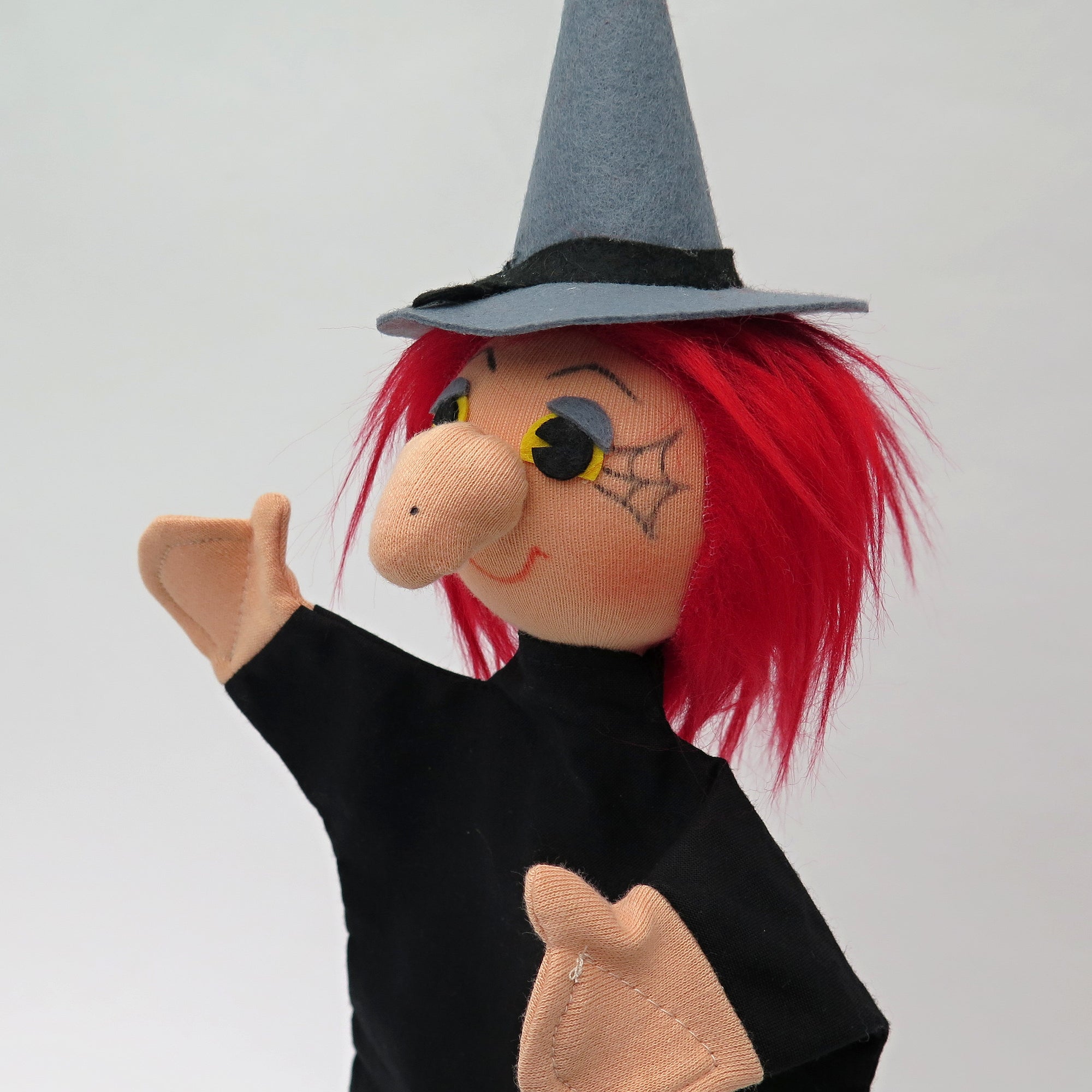 Handpuppe Schwarze Hexe 35 cm, 22163A