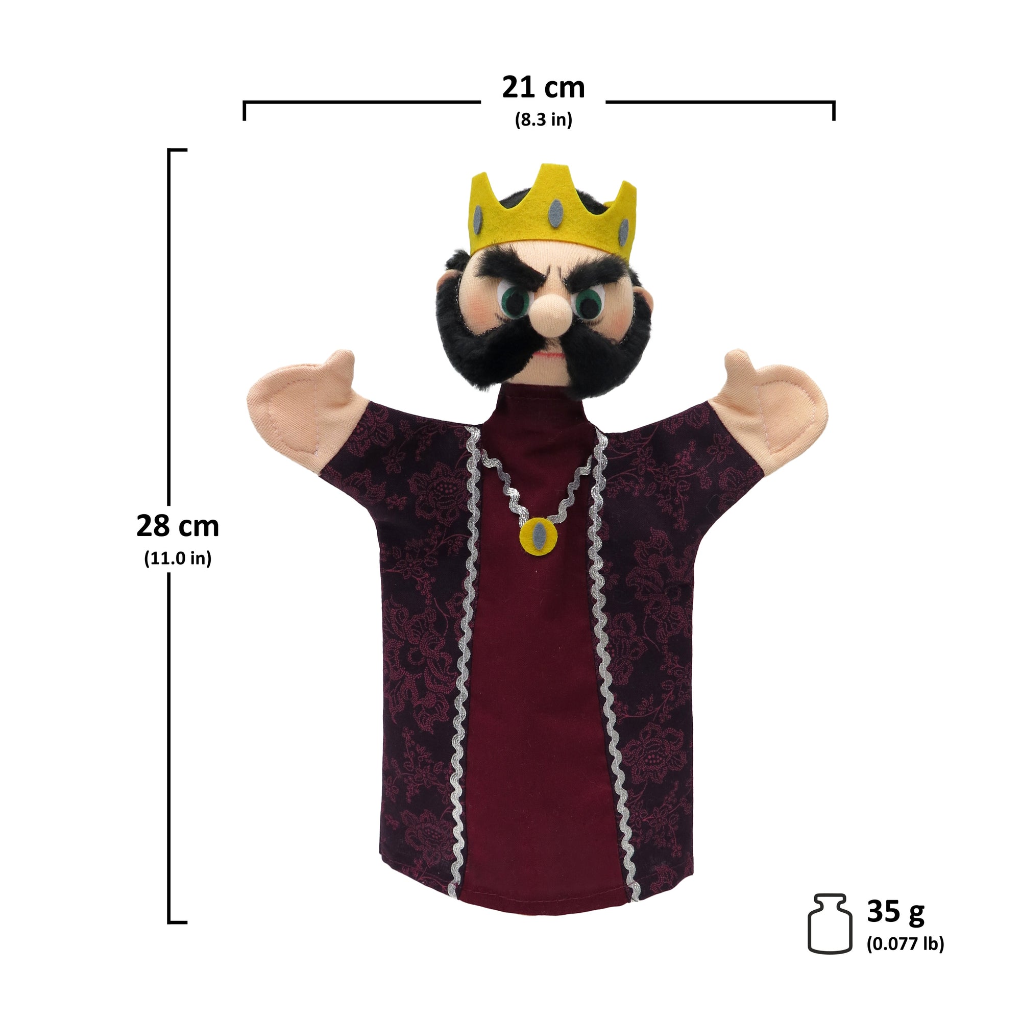 Maňásek na ruku Král 28 cm