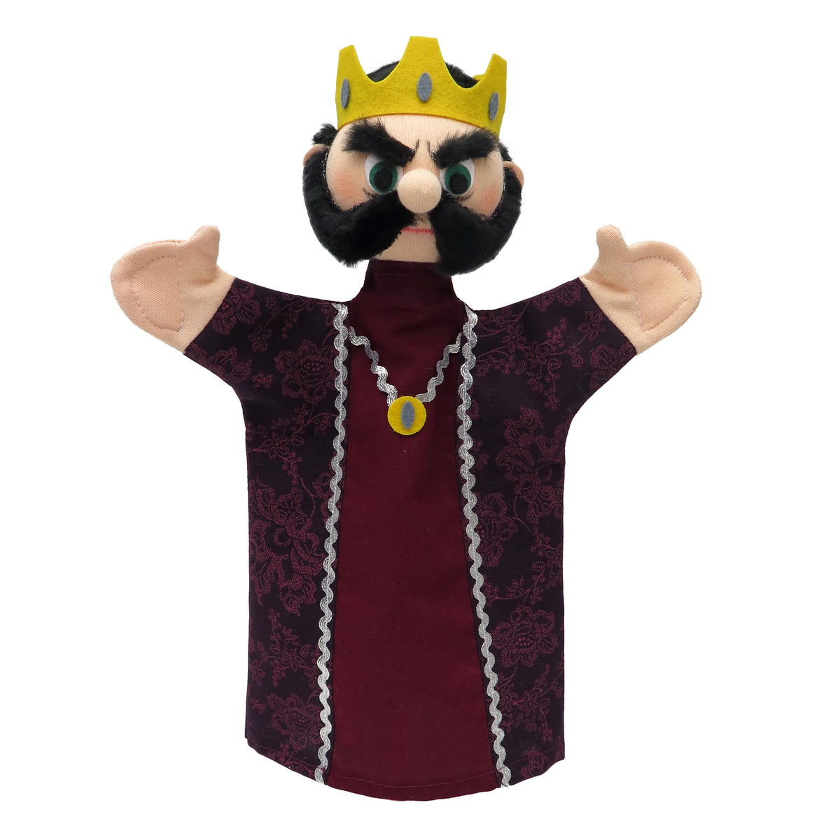 Hand Puppet Evil King 28 cm, Multicolour Hand Puppet - Pintado & Lacado