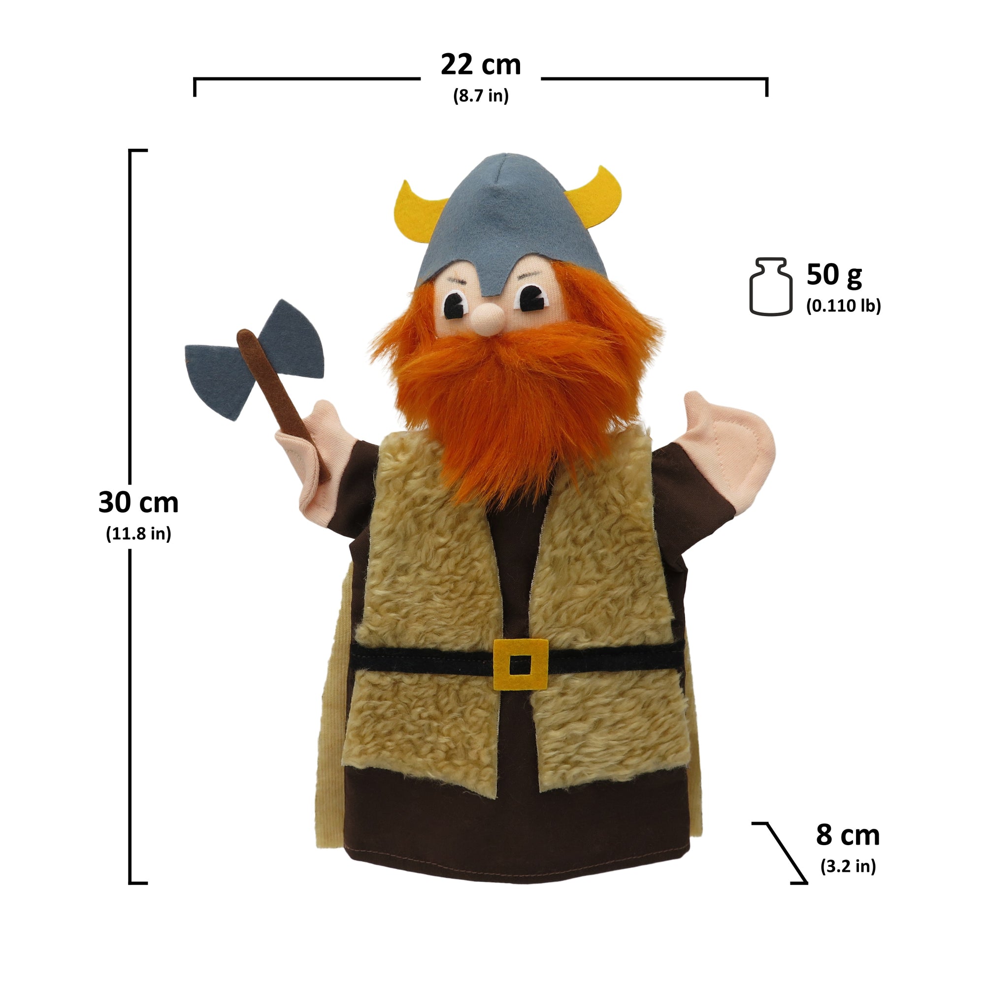Handpuppe Viking 30 cm, 22195A