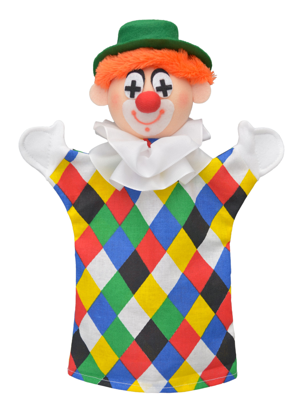 Hand Puppet Clown 28 cm, Multicolour Hand Puppet - Pintado & Lacado