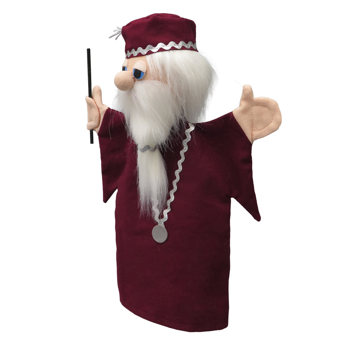 Hand Puppet Magician Wizard 29 cm, Multicolour Hand Puppet - Pintado & Lacado
