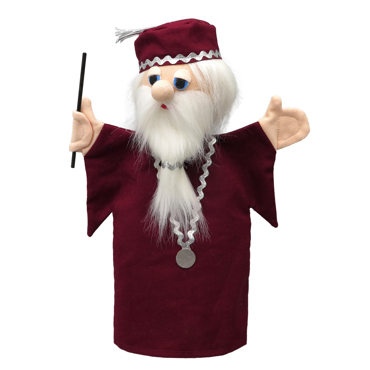 Hand Puppet Magician Wizard 29 cm, Multicolour Hand Puppet - Pintado & Lacado