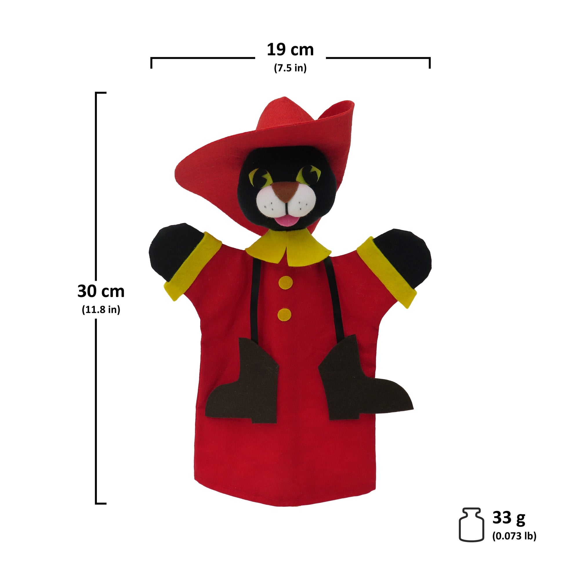 Maňásek na ruku Kocour v botách 30 cm