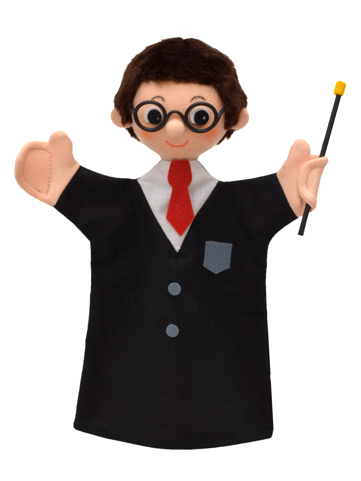 Hand Puppet Magician Wizard 27 cm, Multicolour Hand Puppet - Pintado & Lacado