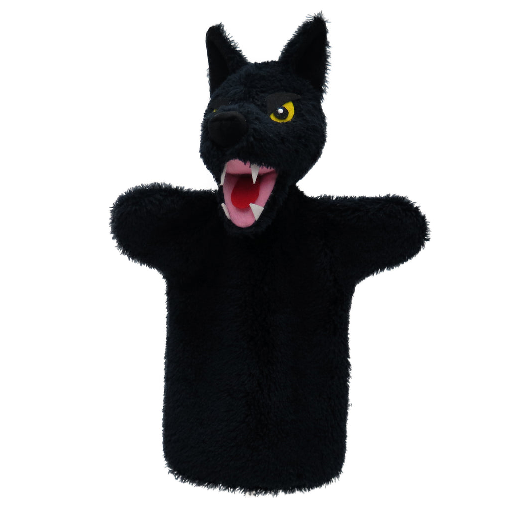 Hand Puppet Evil Wolf 28 cm, Black