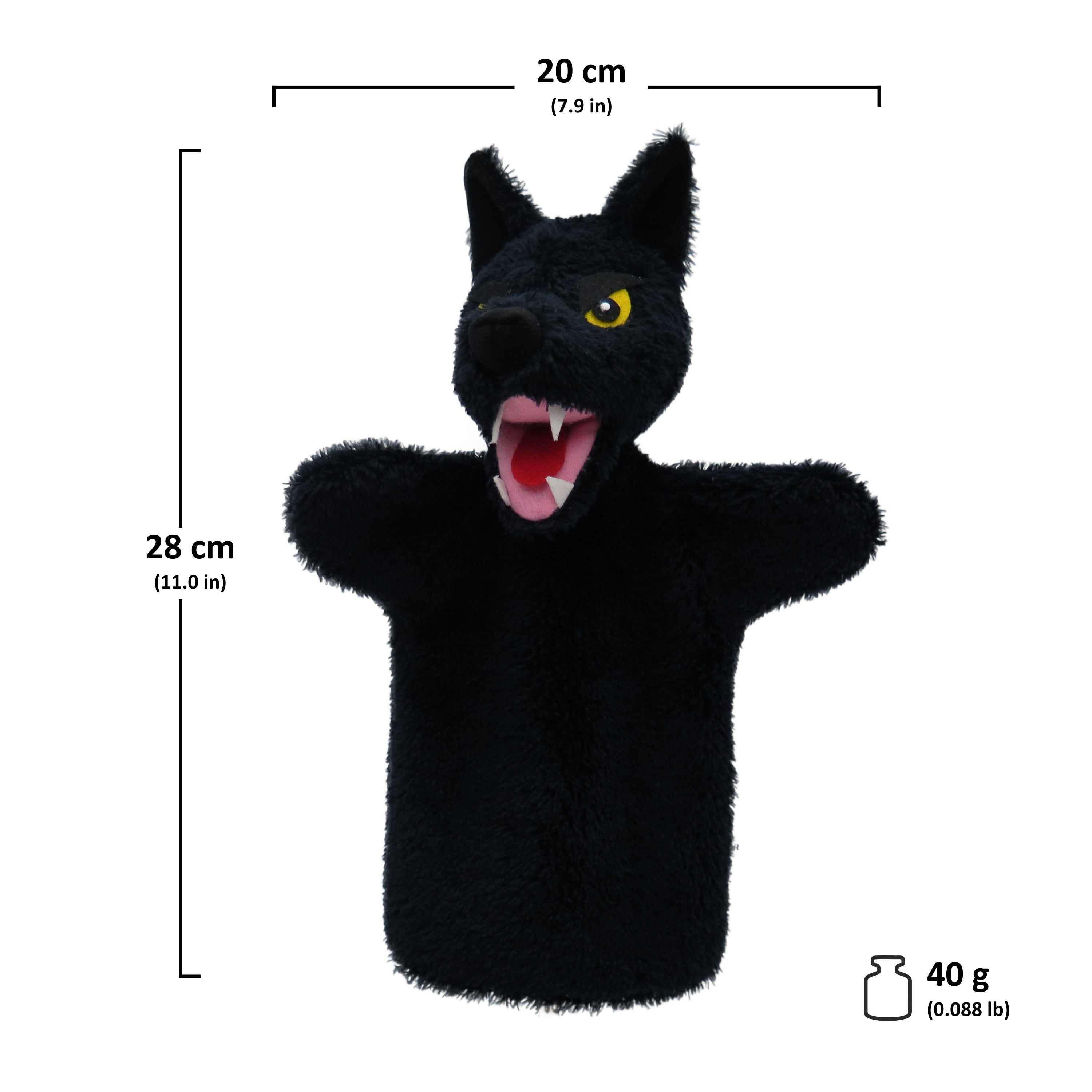 Handpuppe Böser Wolf 28 cm, 22627A