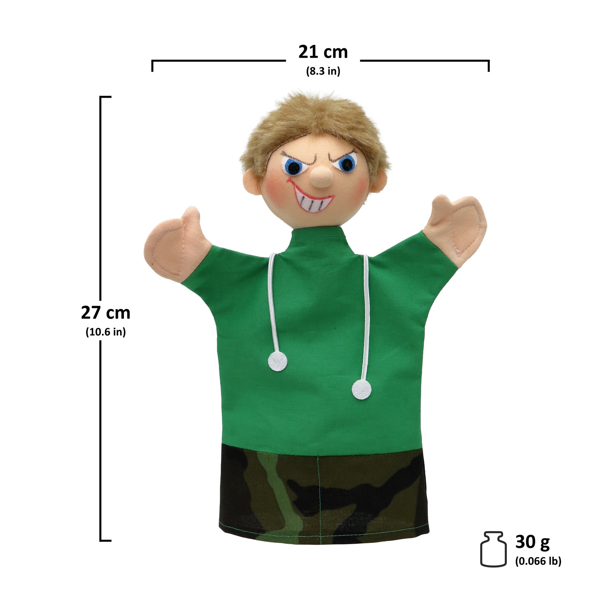 Maňásek na ruku Kluk zlý/hodný 27 cm