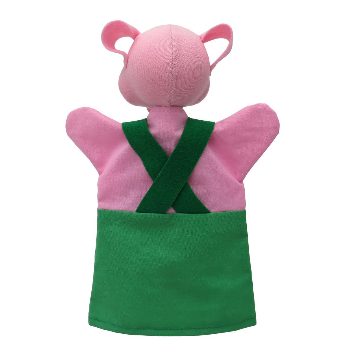 Hand Puppet Pig 26 cm, Green Hand Puppet - Pintado & Lacado