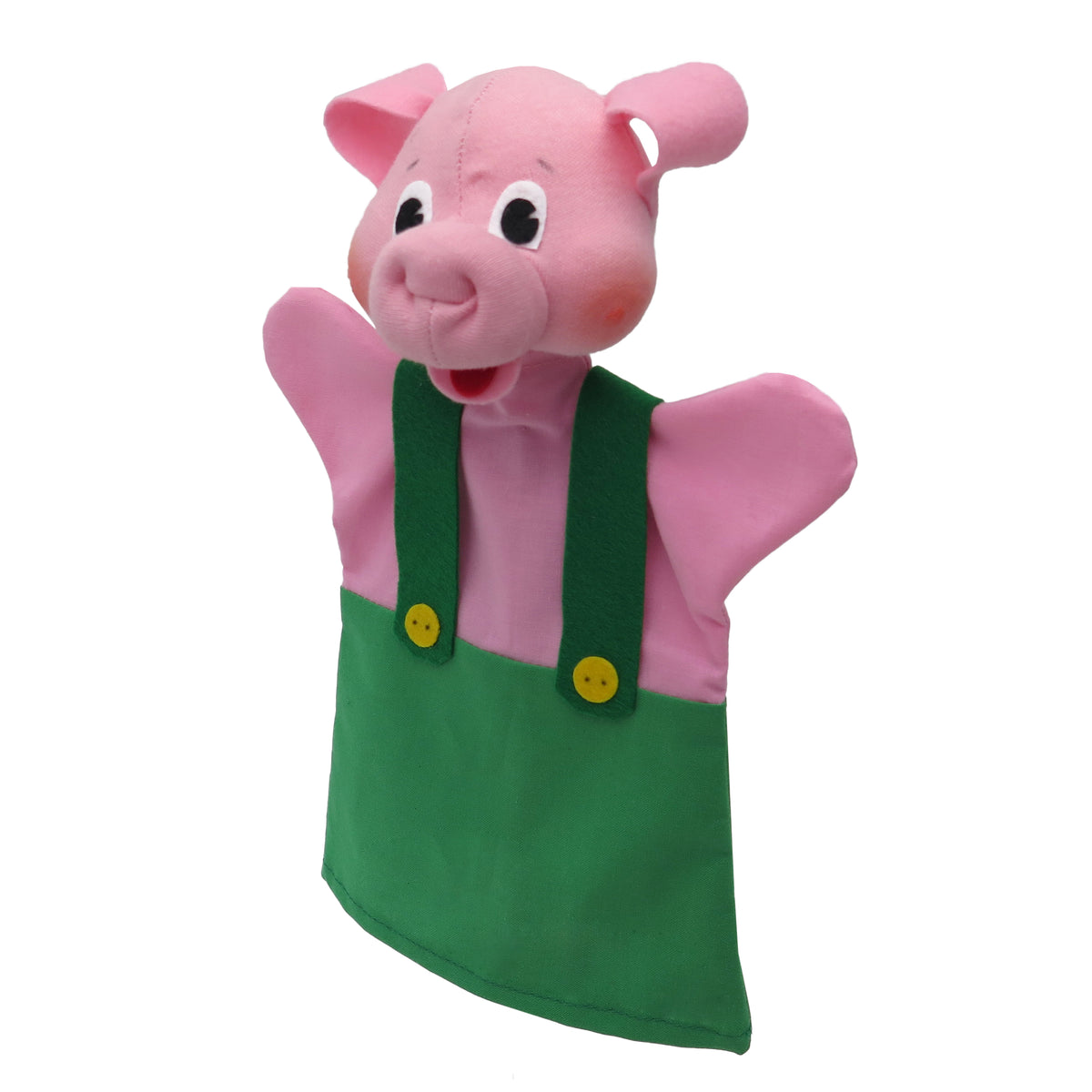 Hand Puppet Pig 26 cm, Green Hand Puppet - Pintado & Lacado