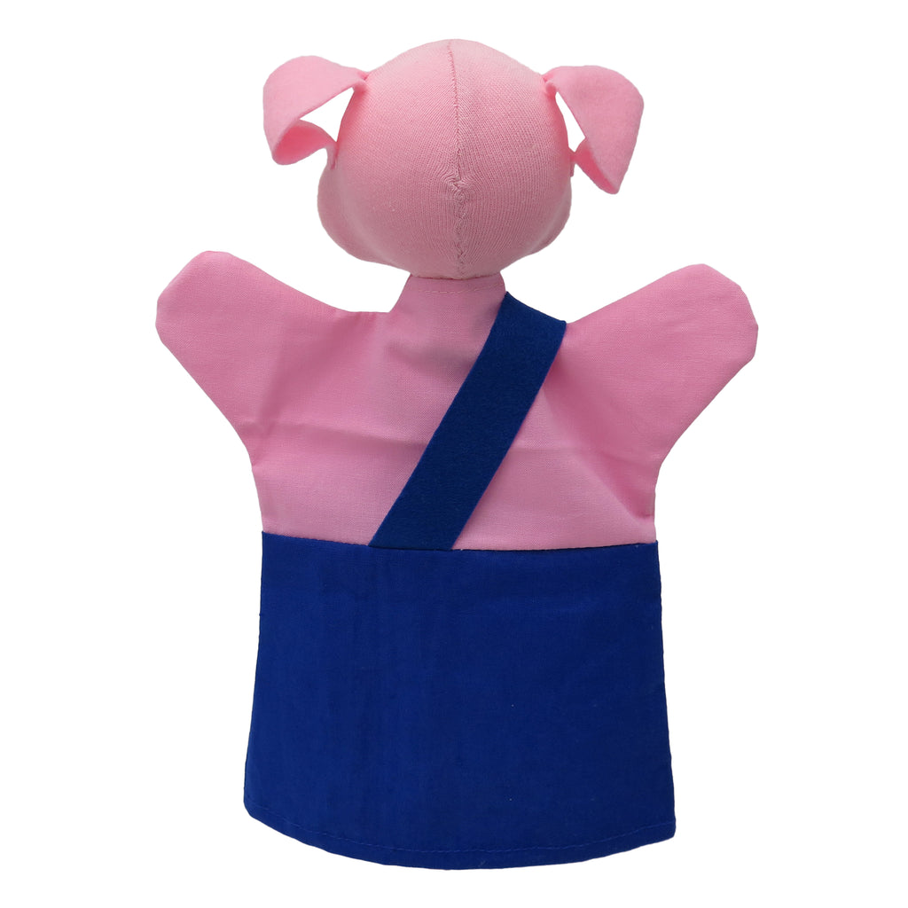 Hand Puppet Pig 26 cm, Blue Hand Puppet - Pintado & Lacado
