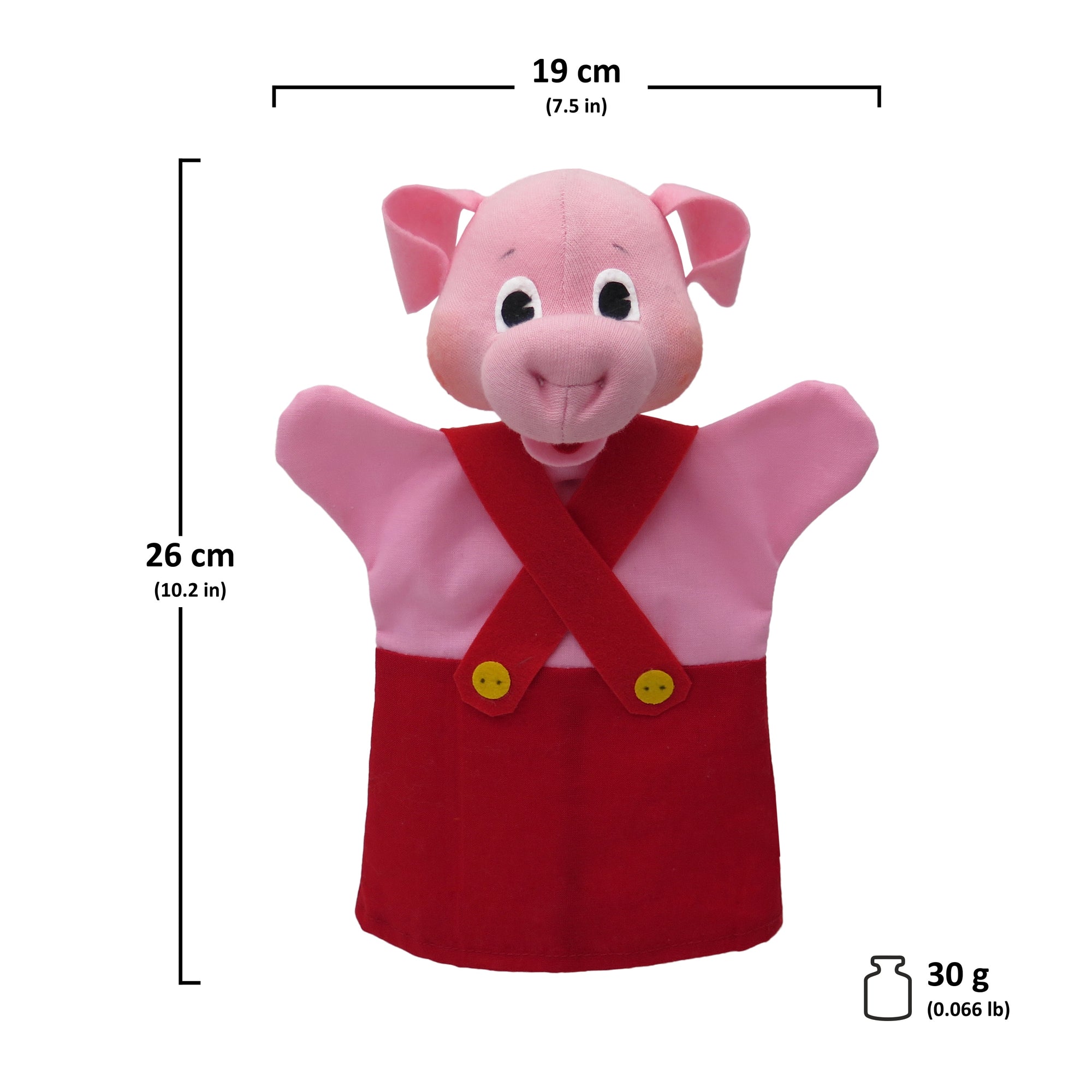 Maňásek na ruku Prasátko 26 cm