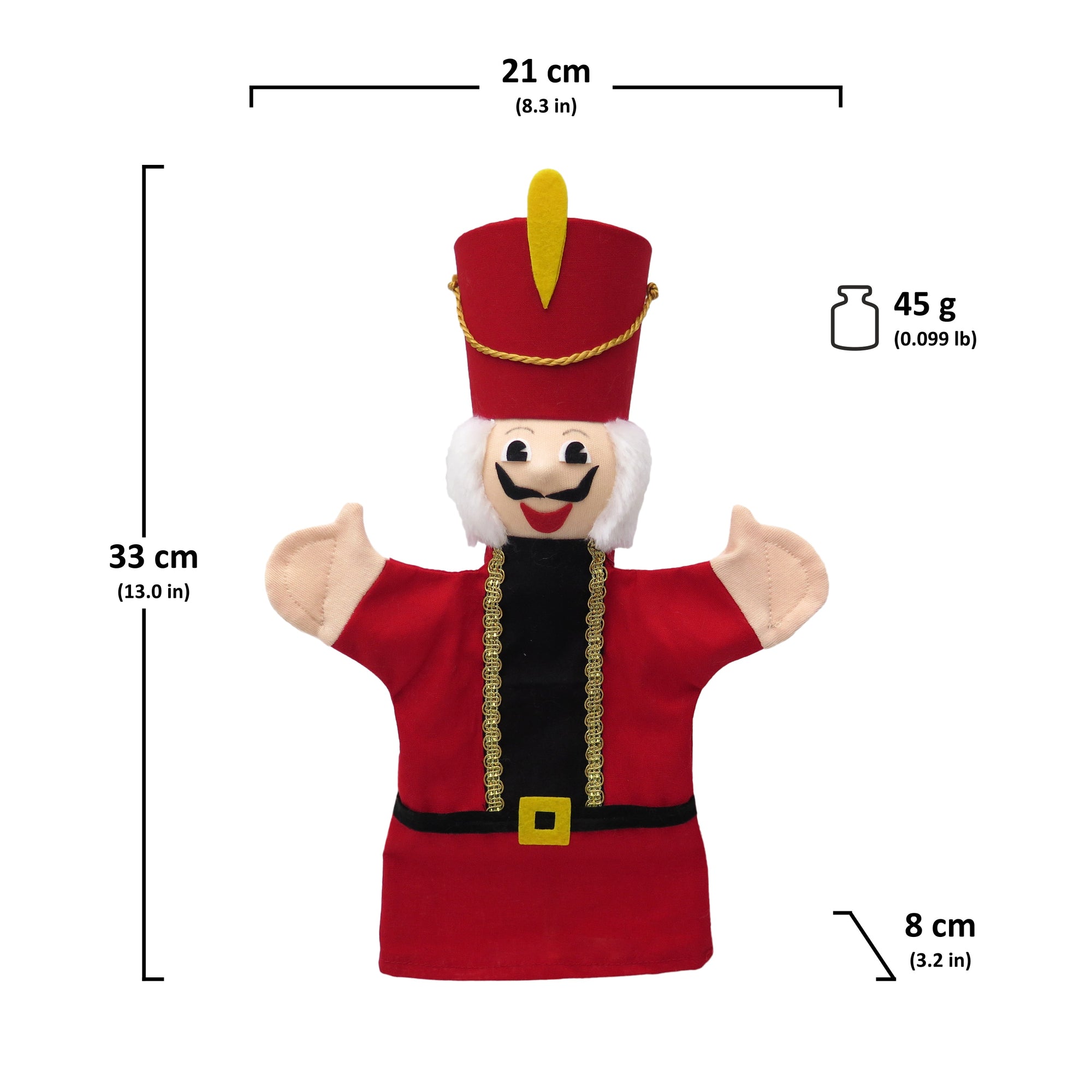 Maňásek na ruku Louskáček 33 cm