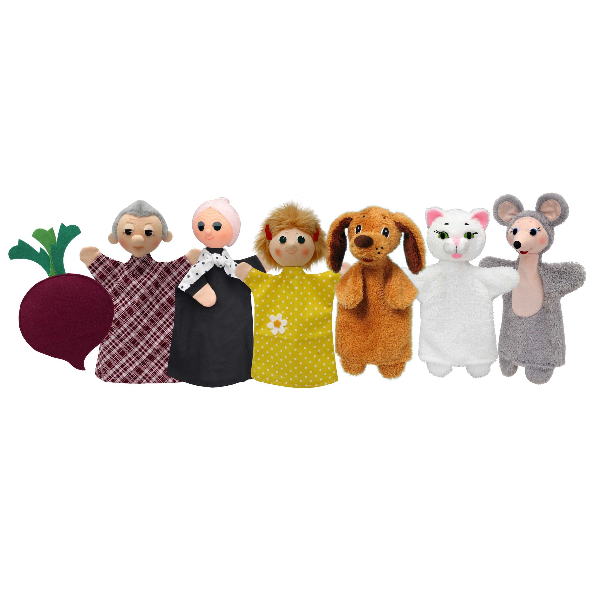 7er Set Handpuppen Die große Rübe 28 cm, 22714S