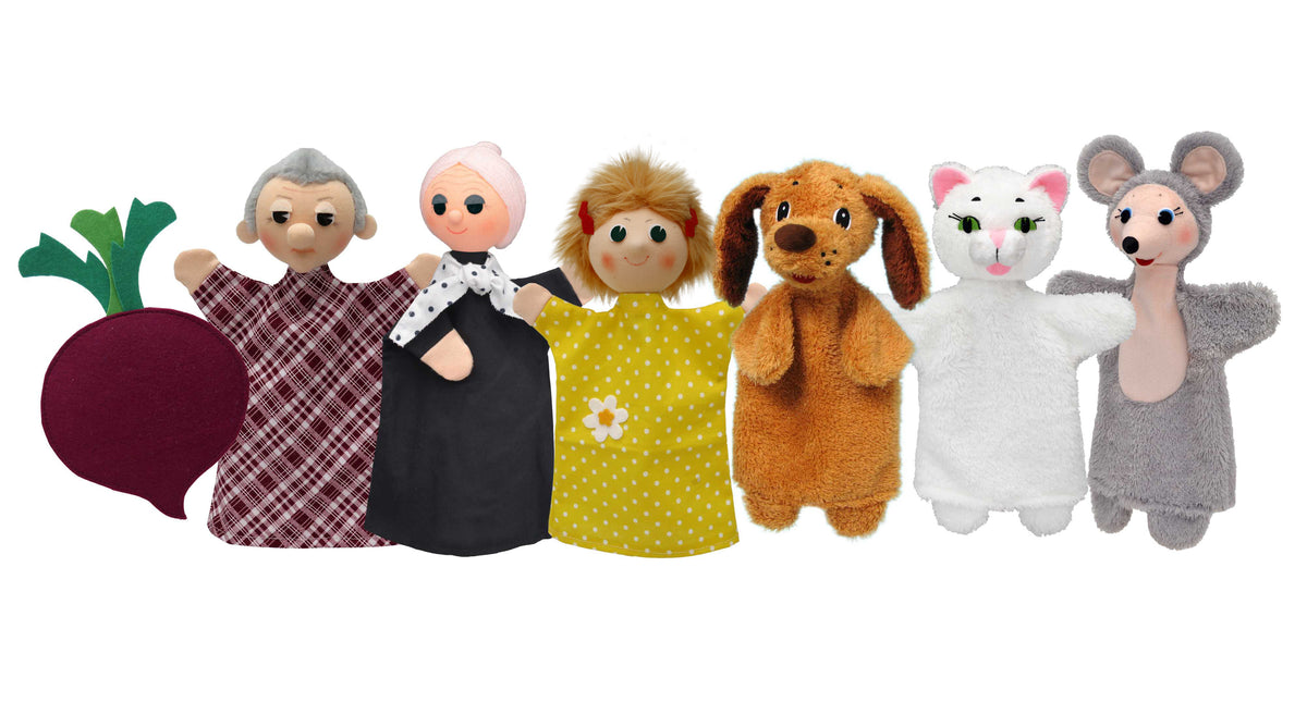 Set of Hand Puppets The Big Beet 28 cm, Multicolour Set of Hand Puppets - Pintado & Lacado