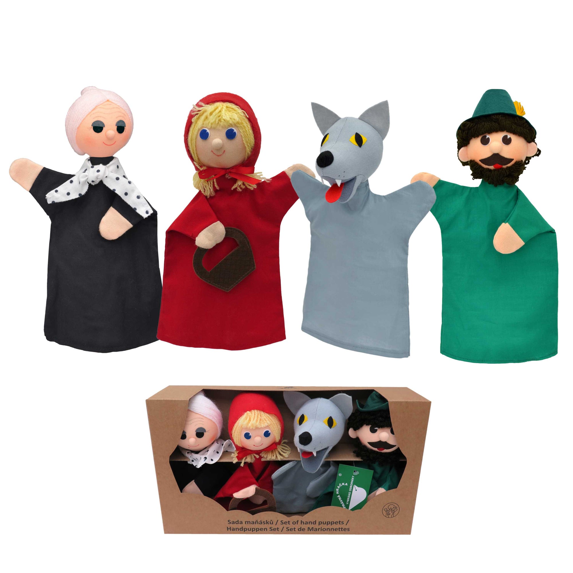 4er Set Handpuppen Rotkäppchen 18,5 cm, 22757C