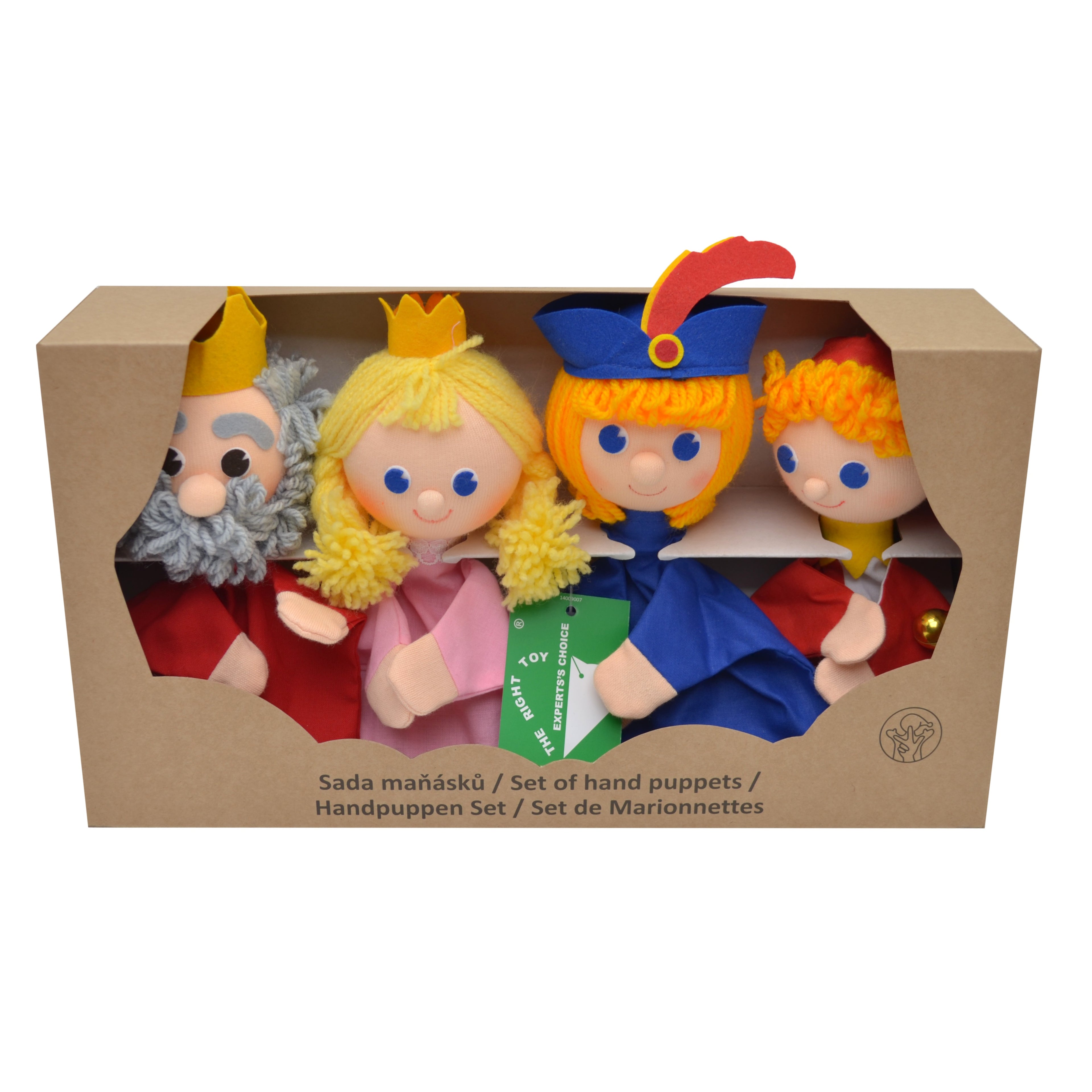 4er Set Handpuppen Prinz König Königin 18,5 cm, 22759B