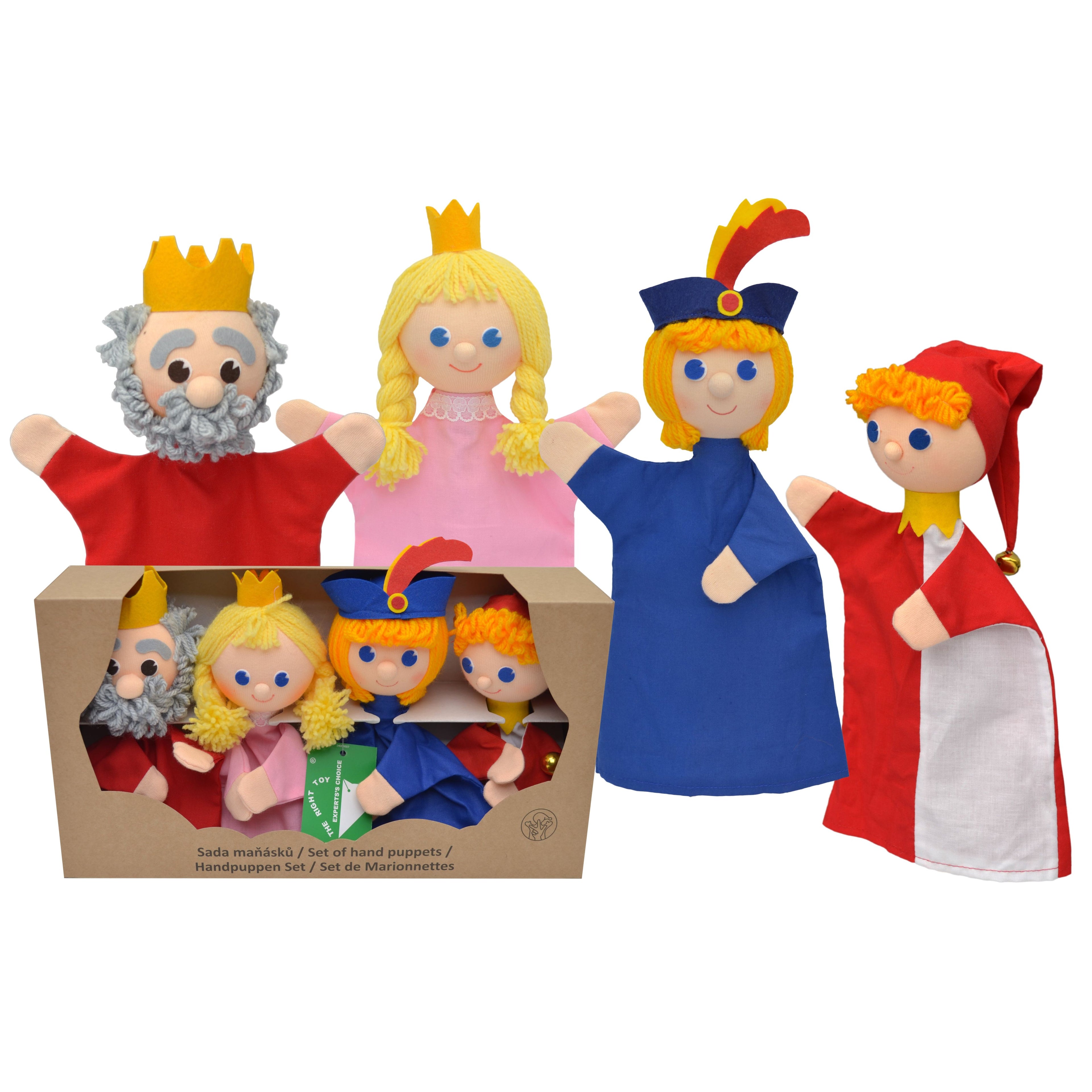 4er Set Handpuppen Prinz König Königin 18,5 cm, 22759B