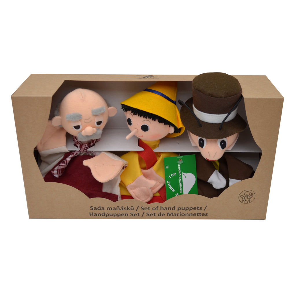 Sada Maňásků na ruku Pinocchio 3 ks 18,5 cm